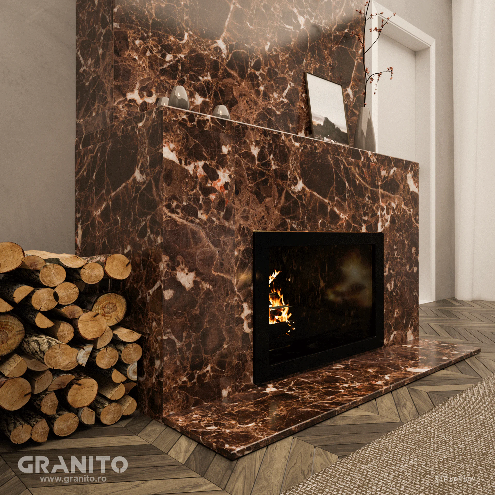 Șeminee Marmură Emperador Dark - Image 4