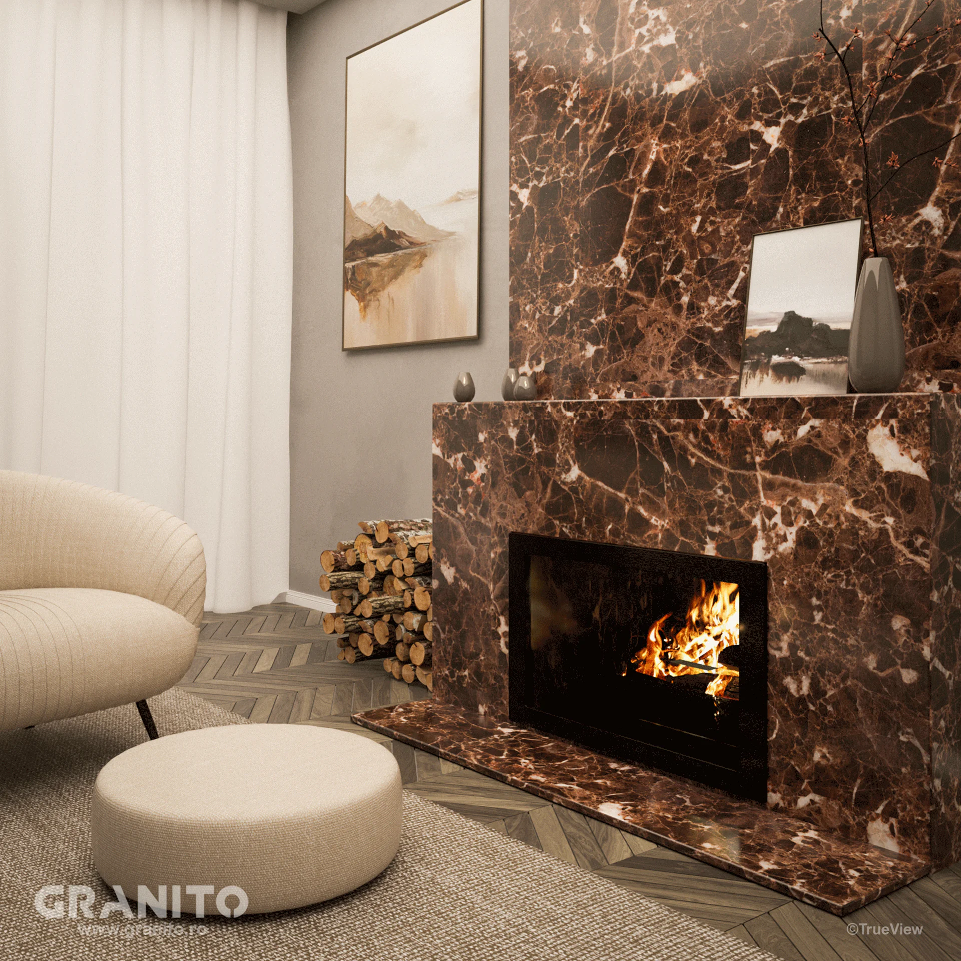 Șeminee Marmură Emperador Dark - Image 3