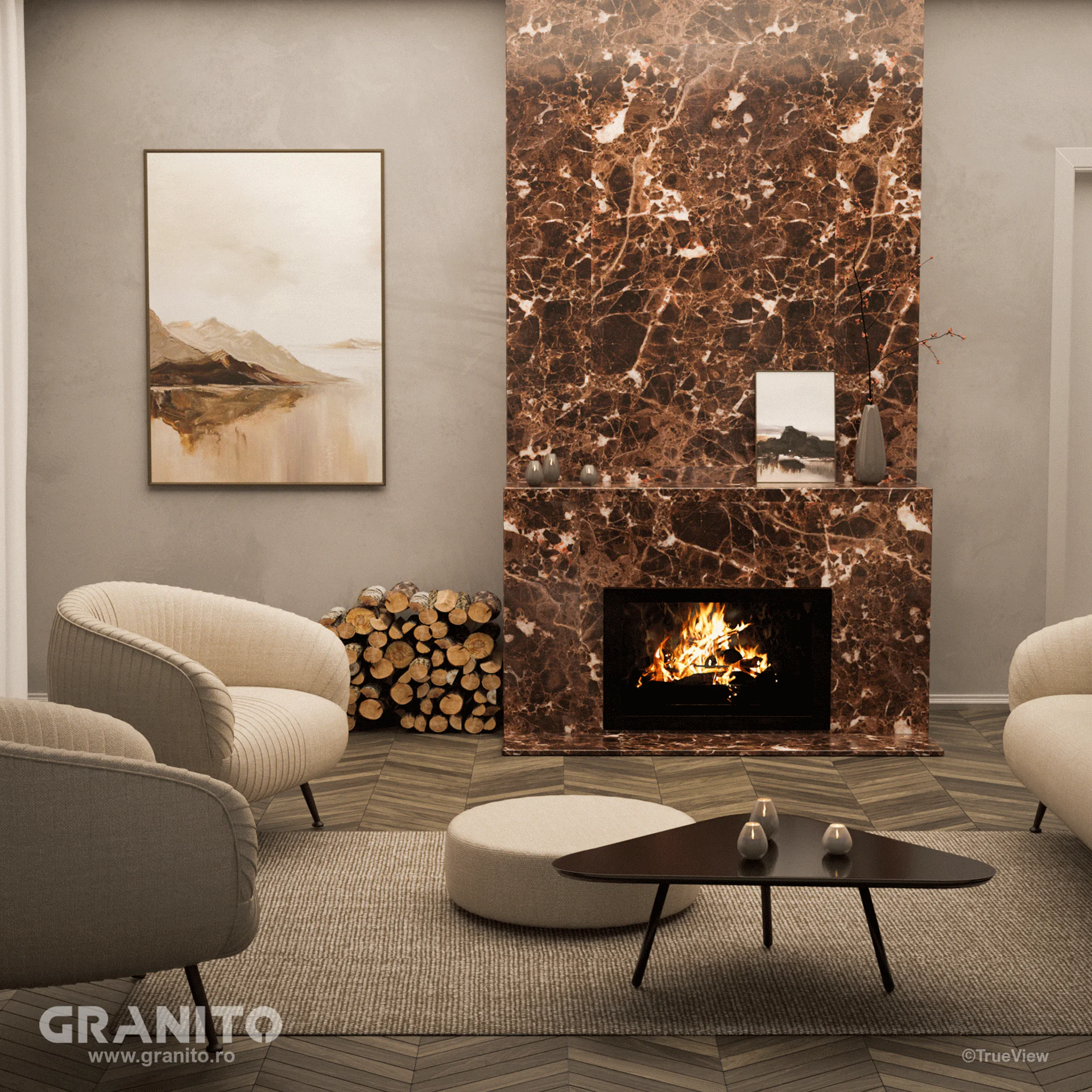 Șeminee Marmură Emperador Dark - Image 1