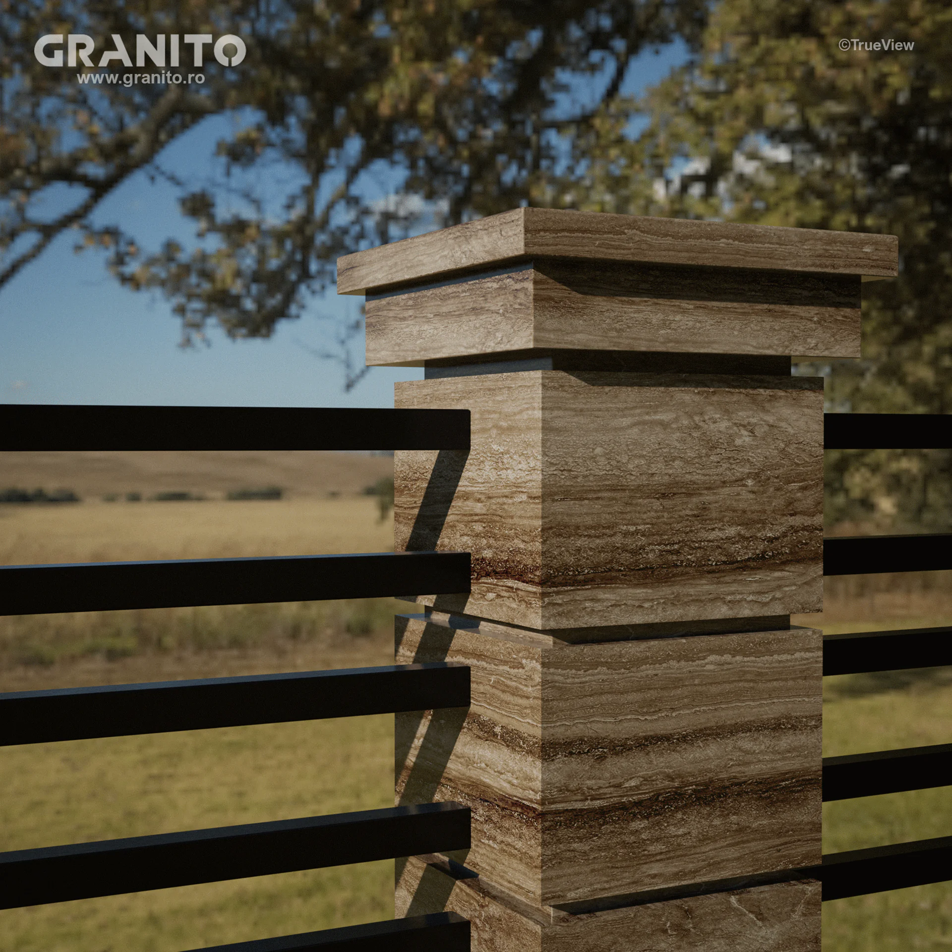 Capace pentru Gard Travertin Noce Vein Cut - Image 10