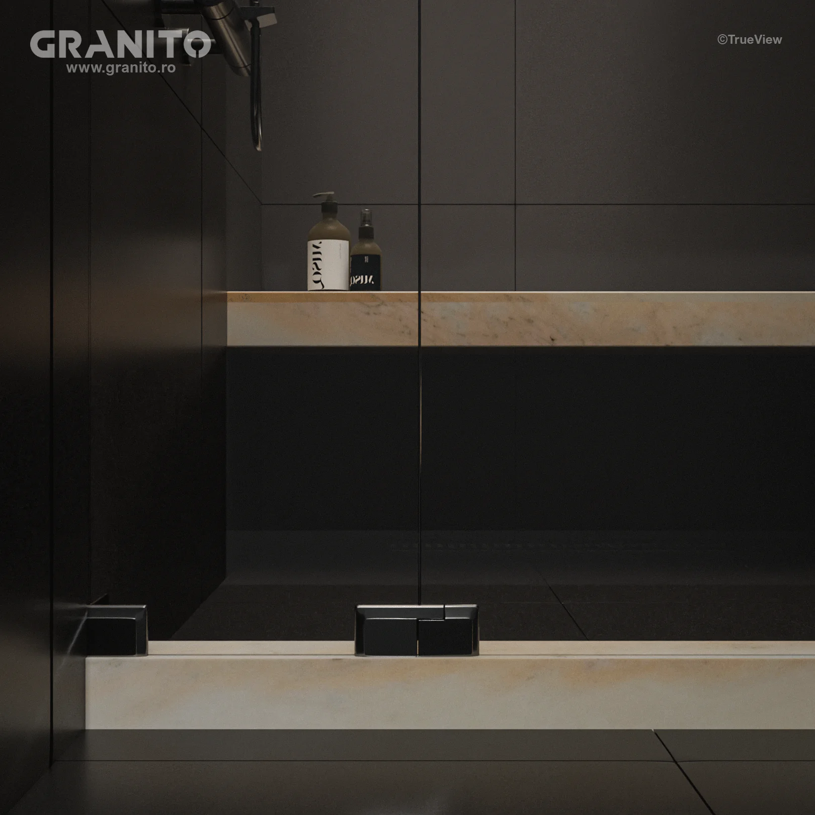 Accesorii pentru Duș Marmură Rușchița Roz-Pal - Image 2