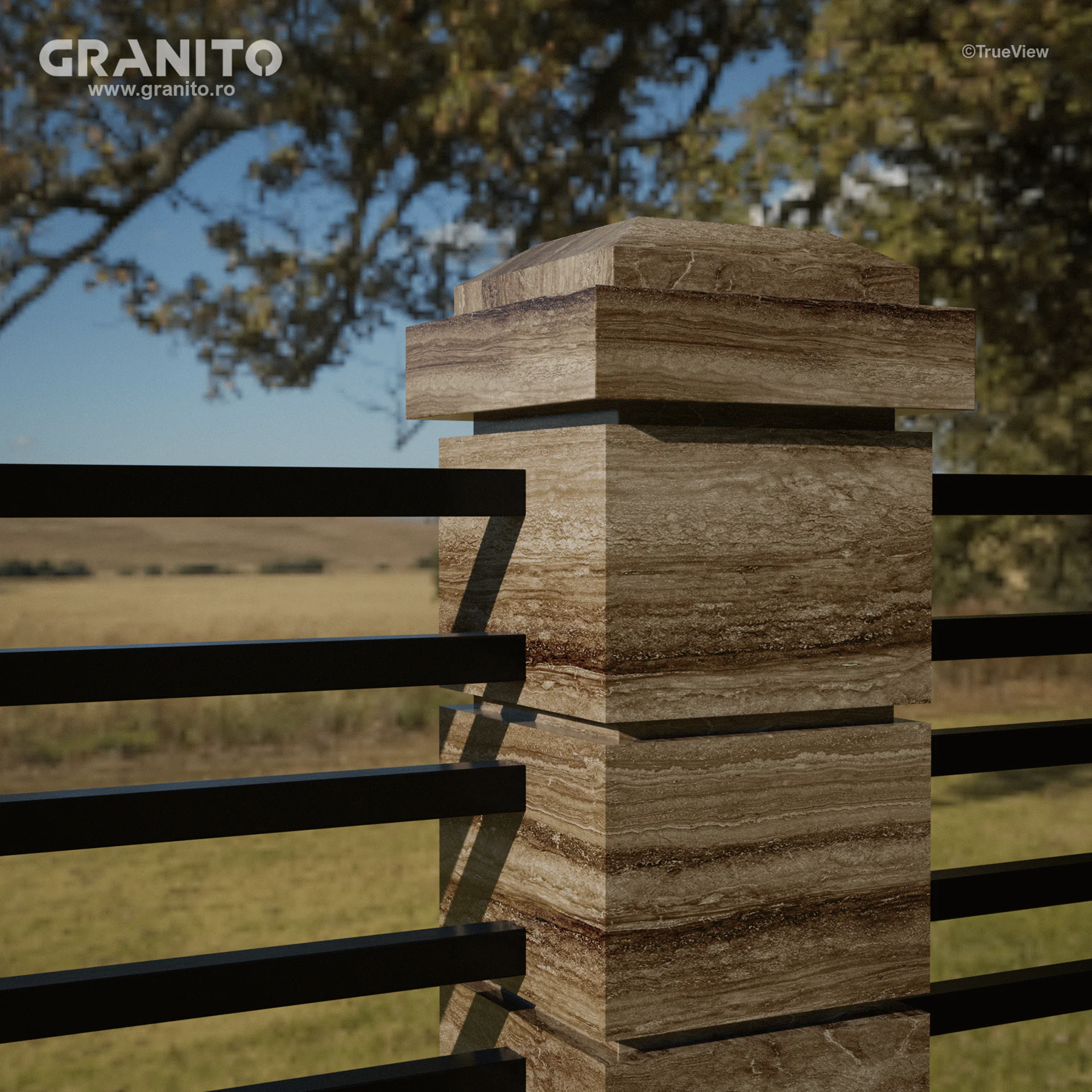 Capace pentru Gard Travertin Noce Vein Cut - Image 7