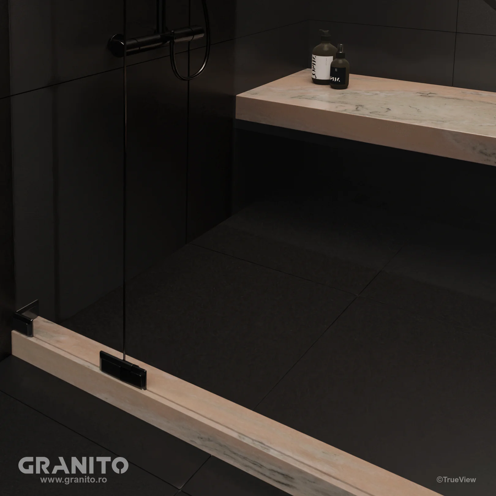 Accesorii pentru Duș Marmură Rușchița Roz-Intens - Image 5