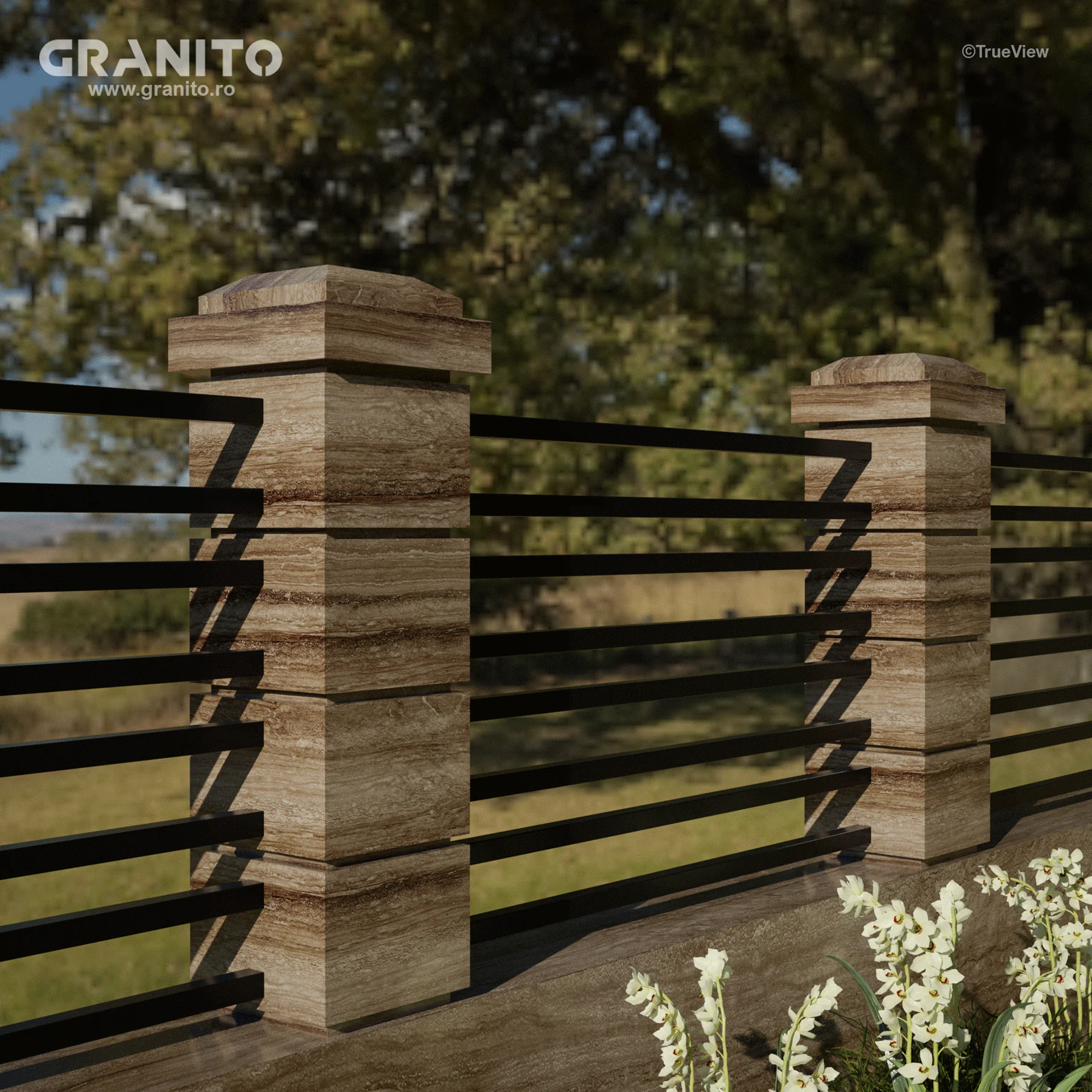 Capace pentru Gard Travertin Noce Vein Cut - Image 8