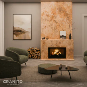 Șeminee Travertin Noce Cross Cut - Image 2