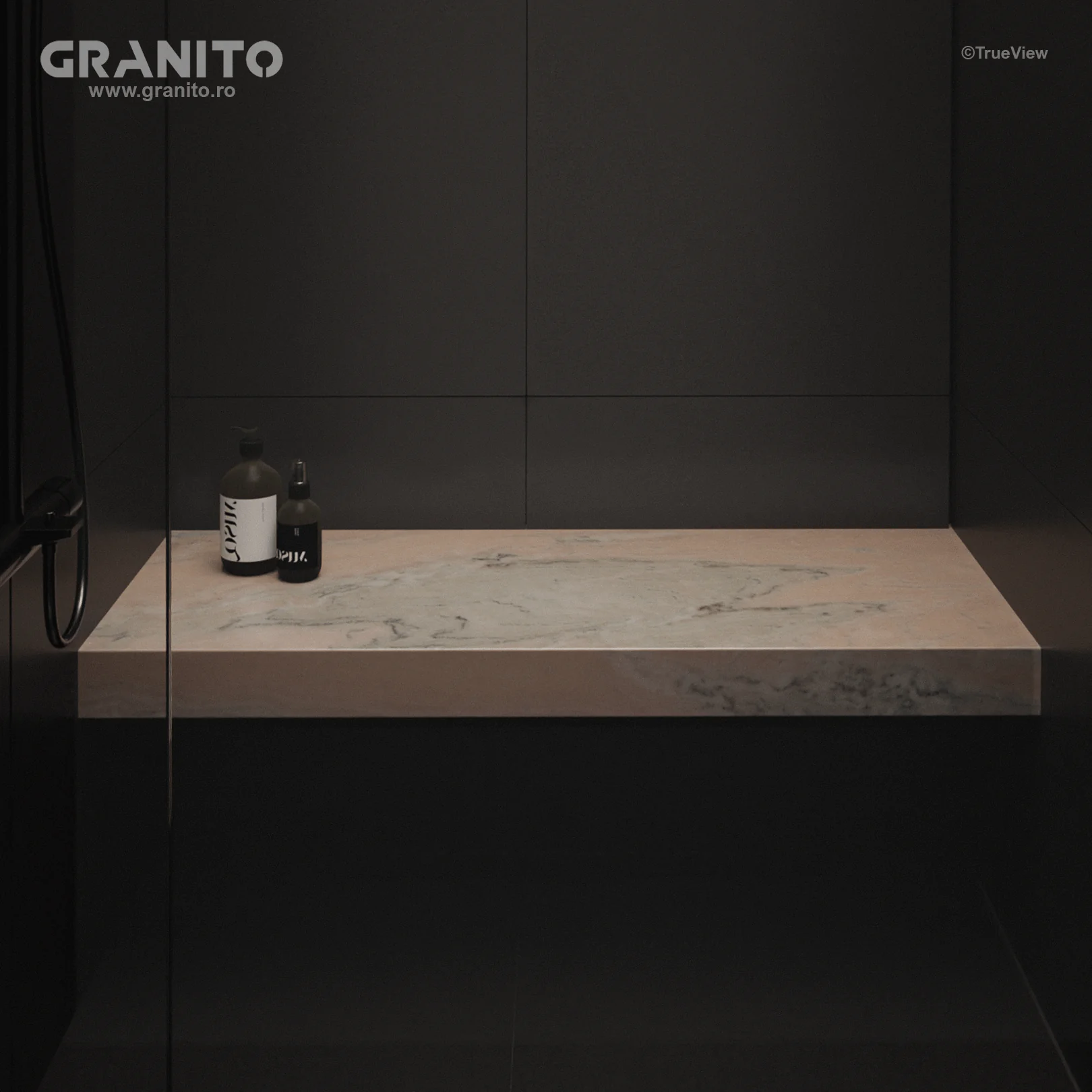 Accesorii pentru Duș Marmură Rușchița Roz-Intens - Image 4