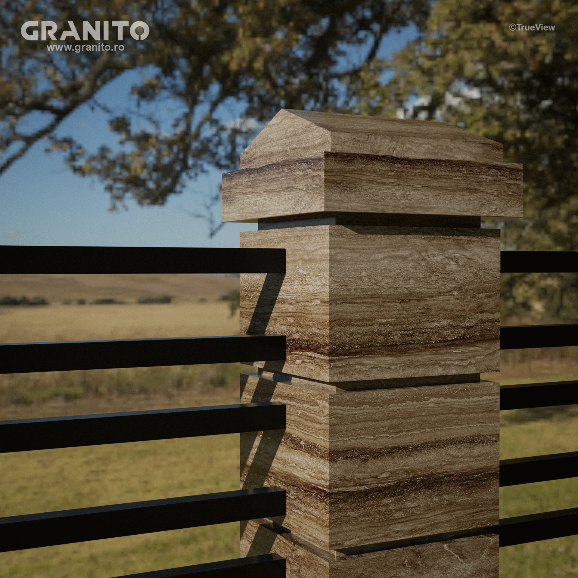 Capace pentru Gard Travertin Noce Vein Cut - Image 4