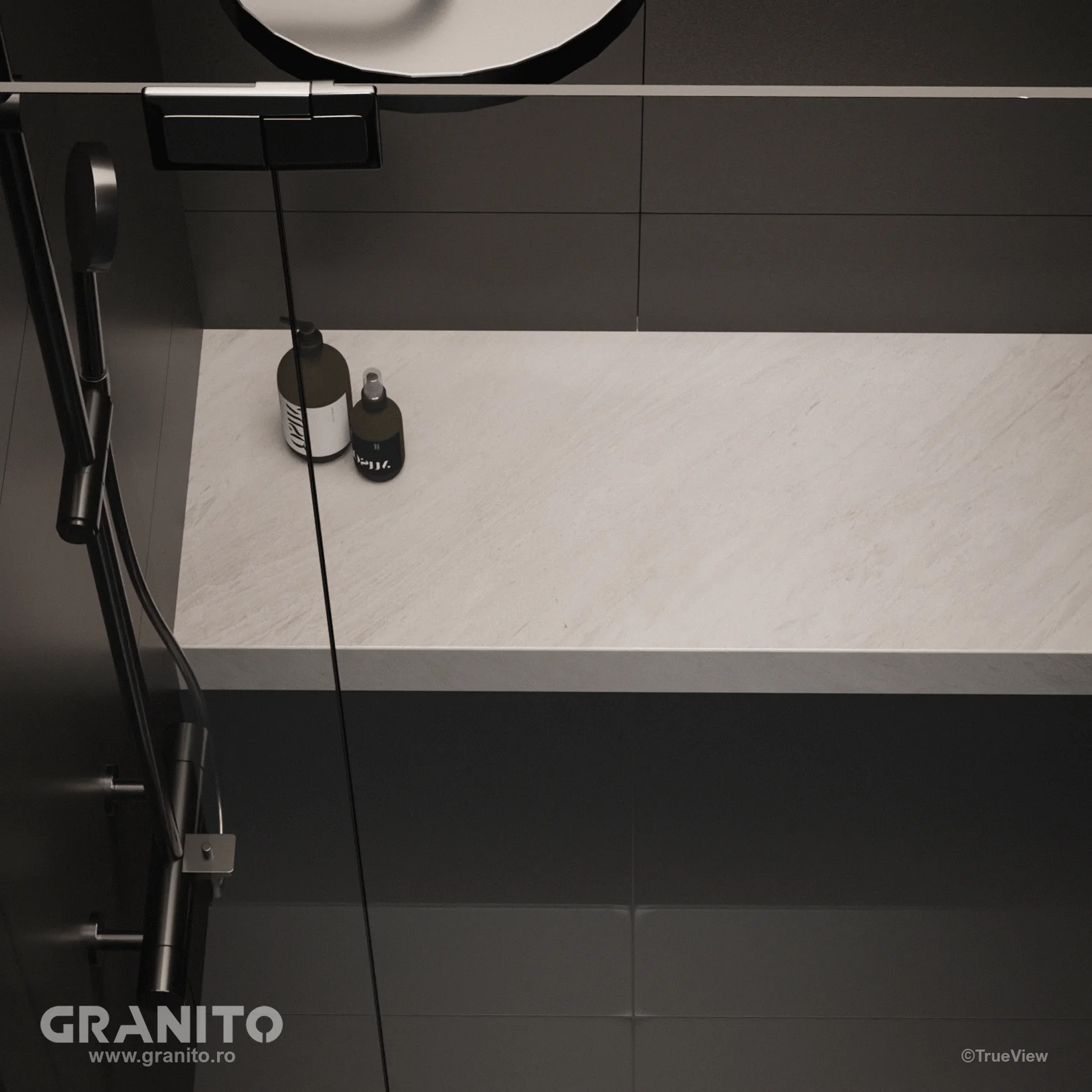 Accesorii pentru Duș Marmură Rușchița Alb - Image 3