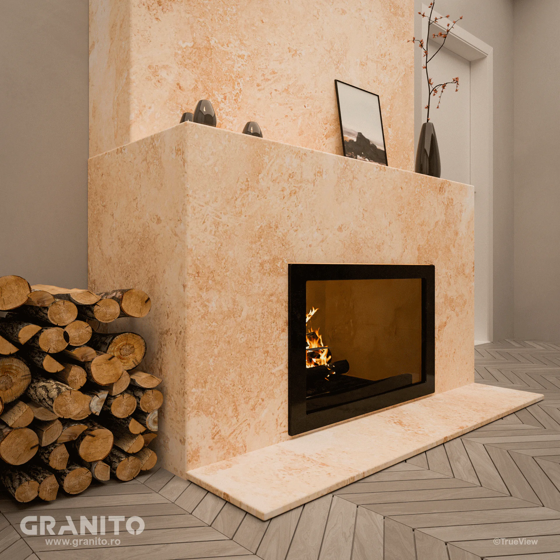 Șeminee Travertin Clasic Cross Cut - Image 5