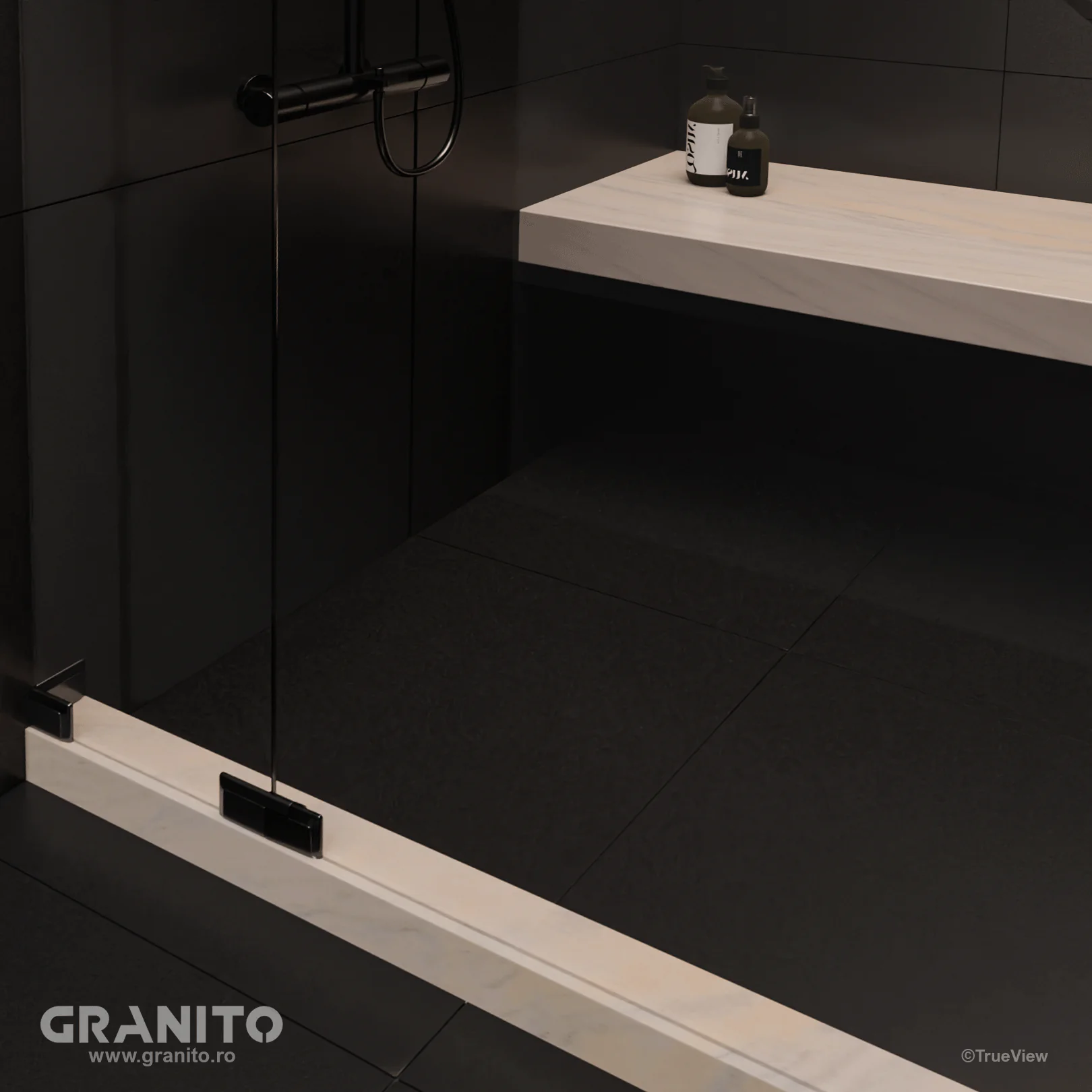 Accesorii pentru Duș Marmură Rușchița Alb-Gălbui - Image 5