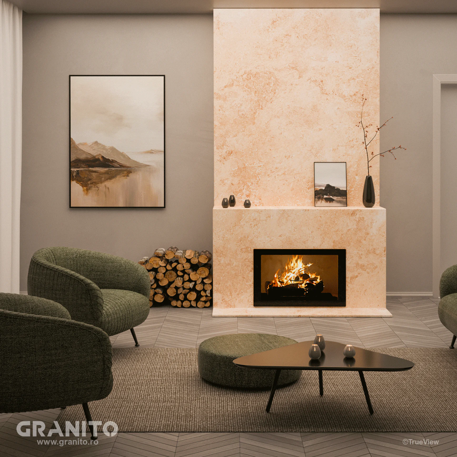 Șeminee Travertin Clasic Cross Cut - Image 3