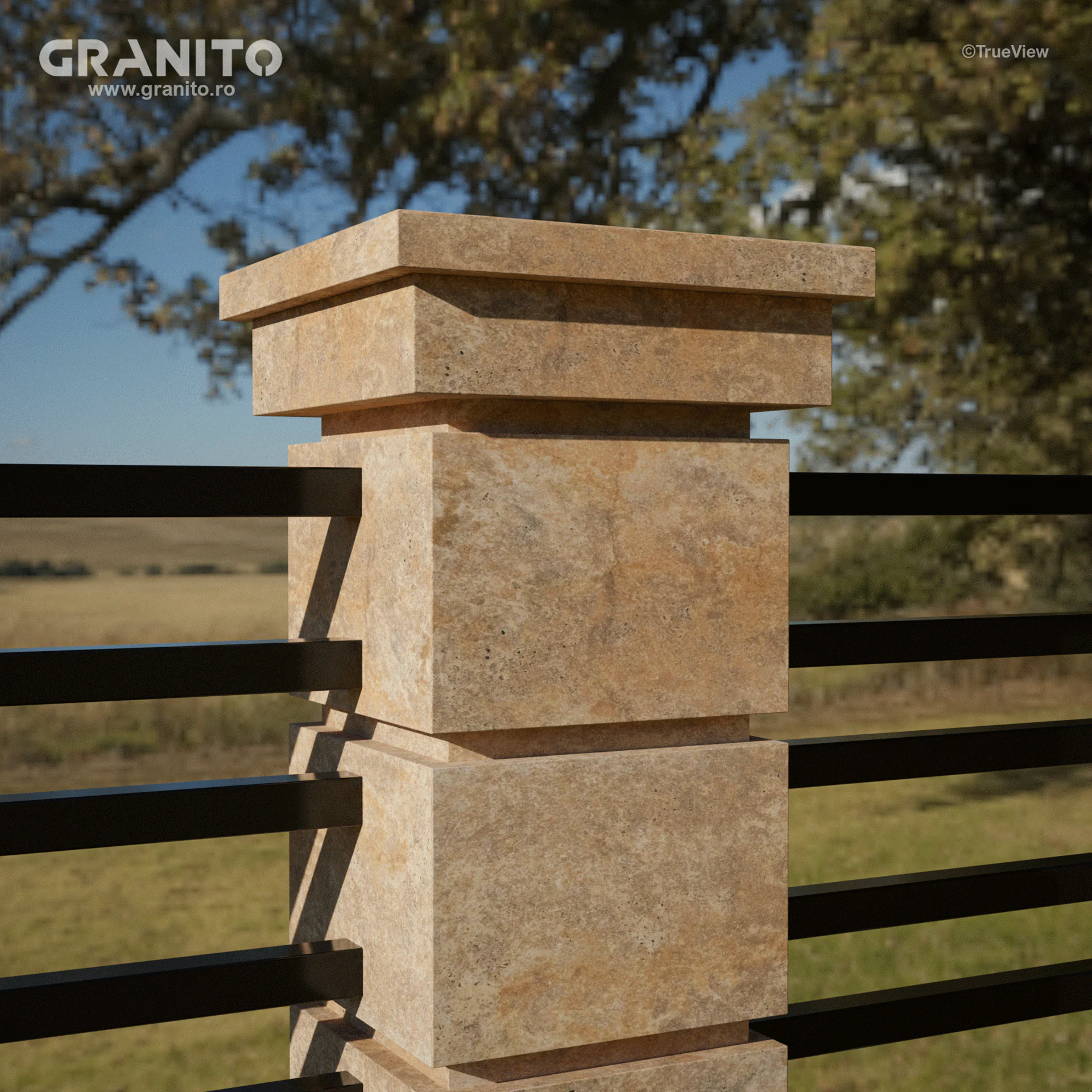 Capace pentru Gard Travertin Noce Cross Cut - Image 9