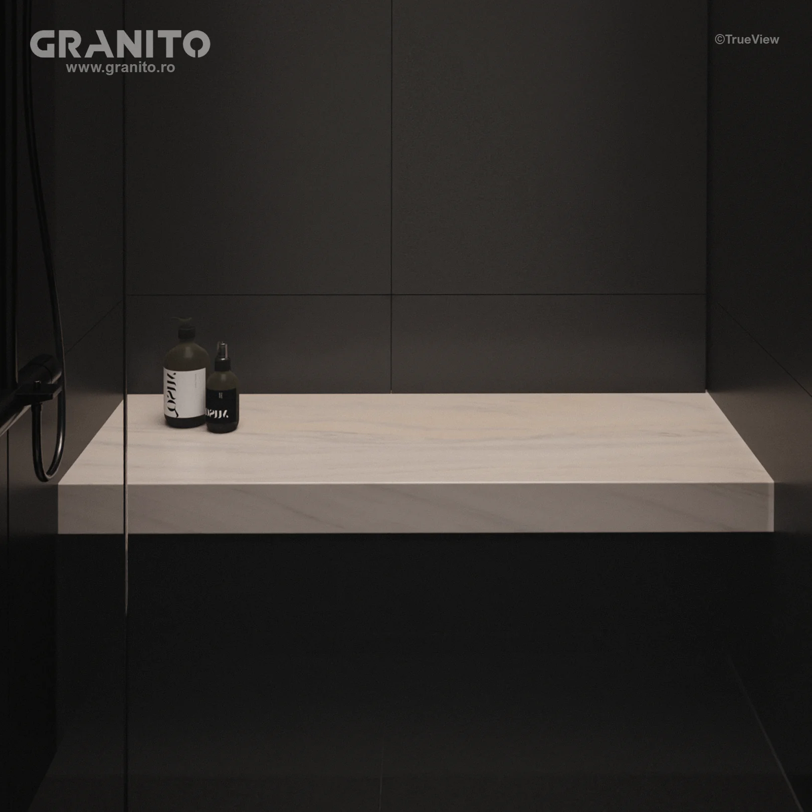 Accesorii pentru Duș Marmură Rușchița Alb-Gălbui - Image 3