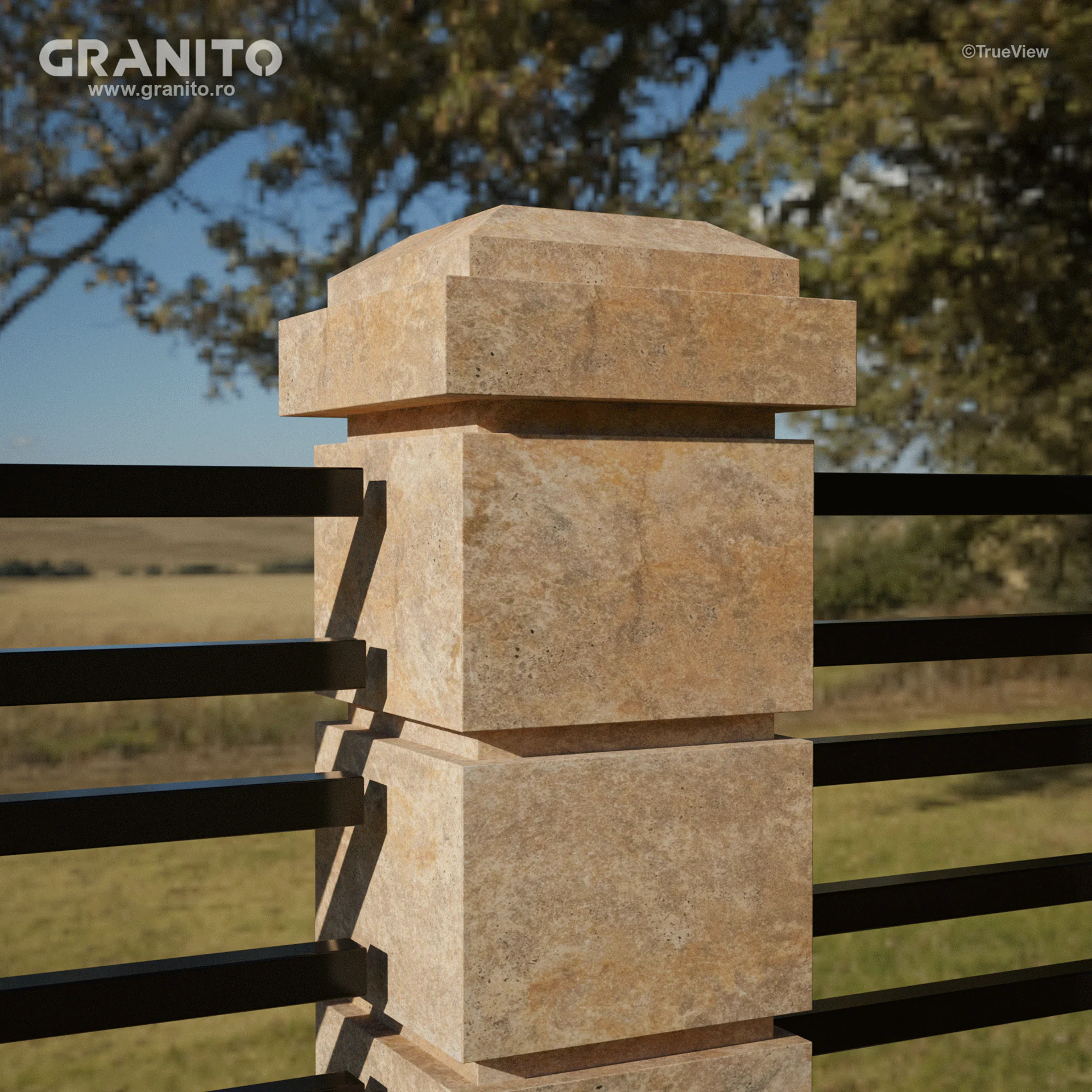 Capace pentru Gard Travertin Noce Cross Cut - Image 6