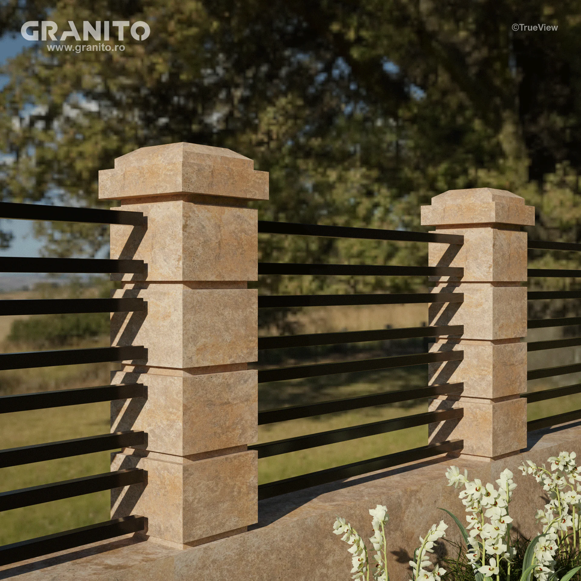 Capace pentru Gard Travertin Noce Cross Cut - Image 7