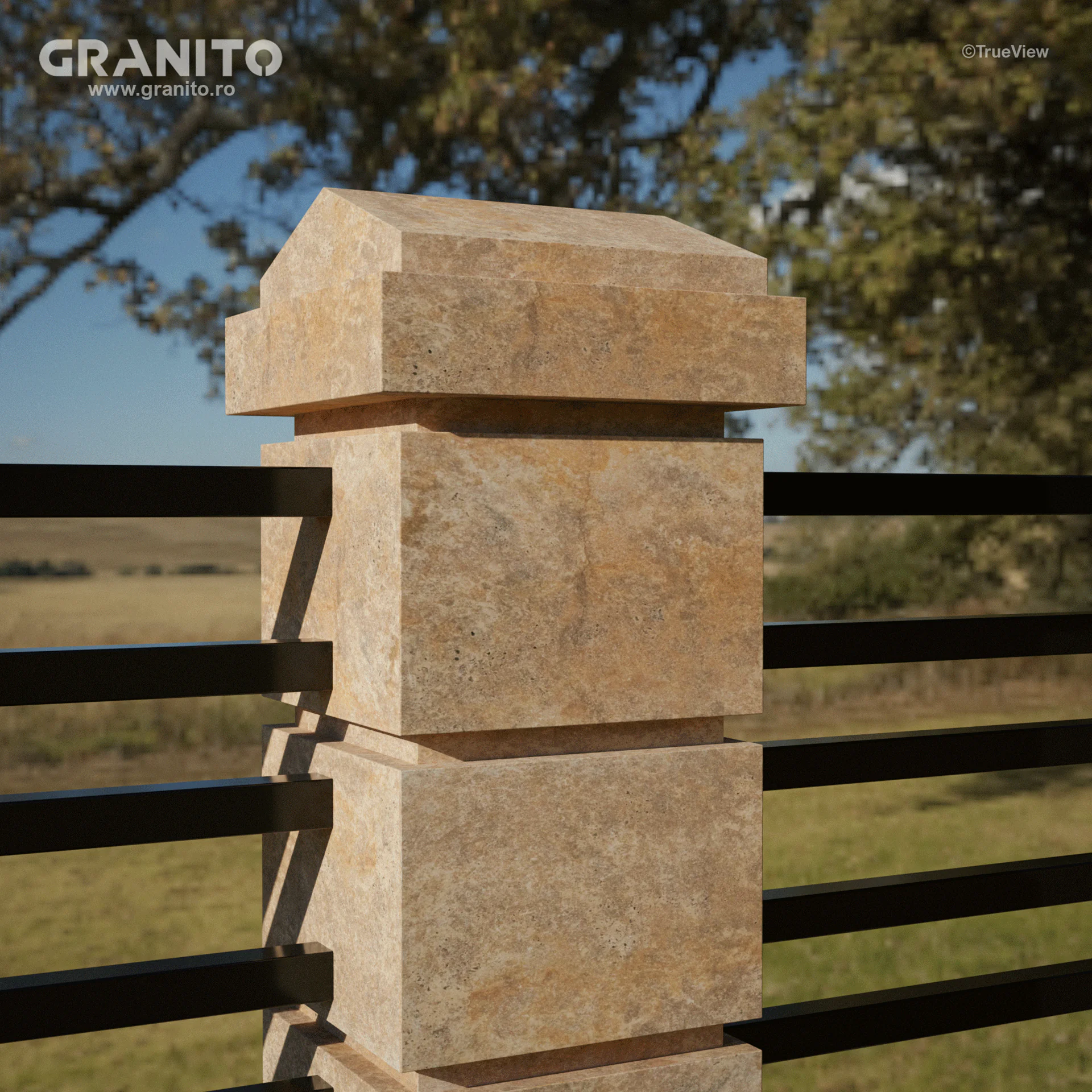 Capace pentru Gard Travertin Noce Cross Cut - Image 1