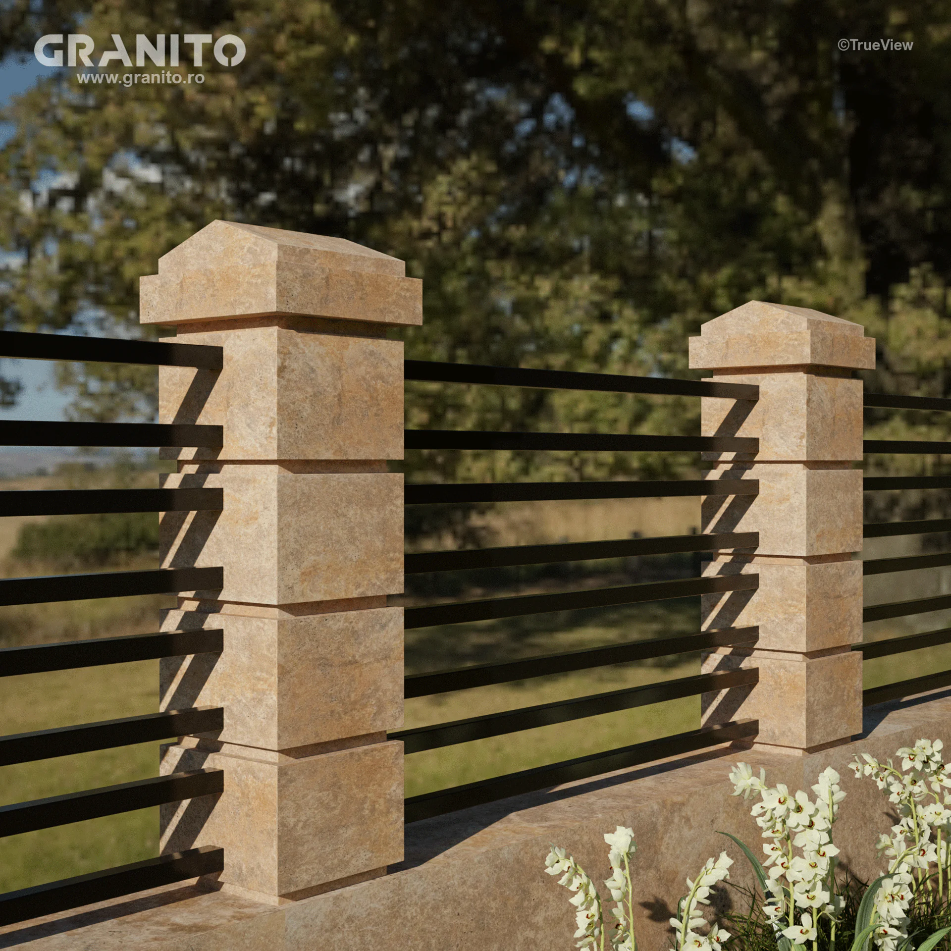 Capace pentru Gard Travertin Noce Cross Cut - Image 4