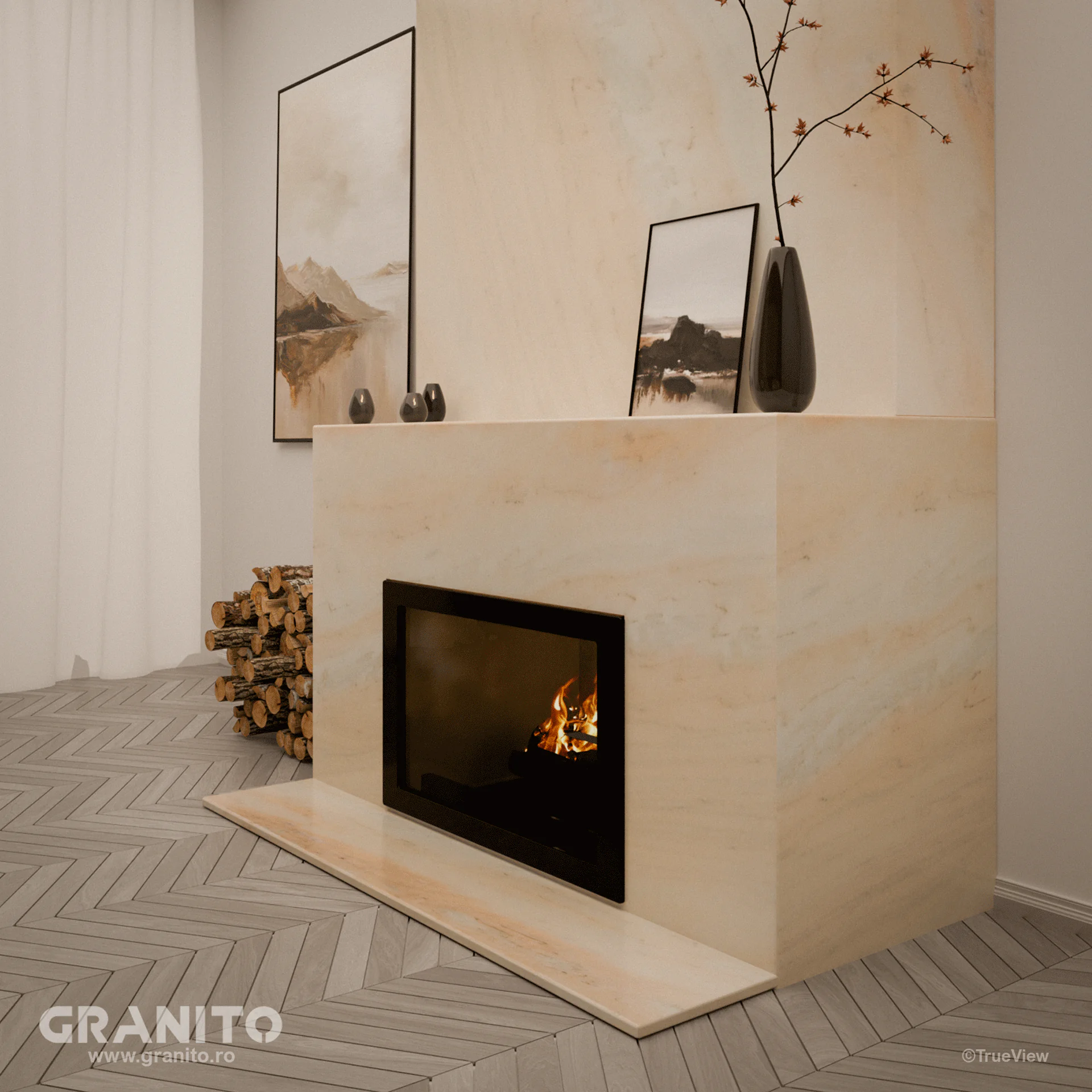 Șeminee Marmură  Rușchița Roz-Pal - Image 4