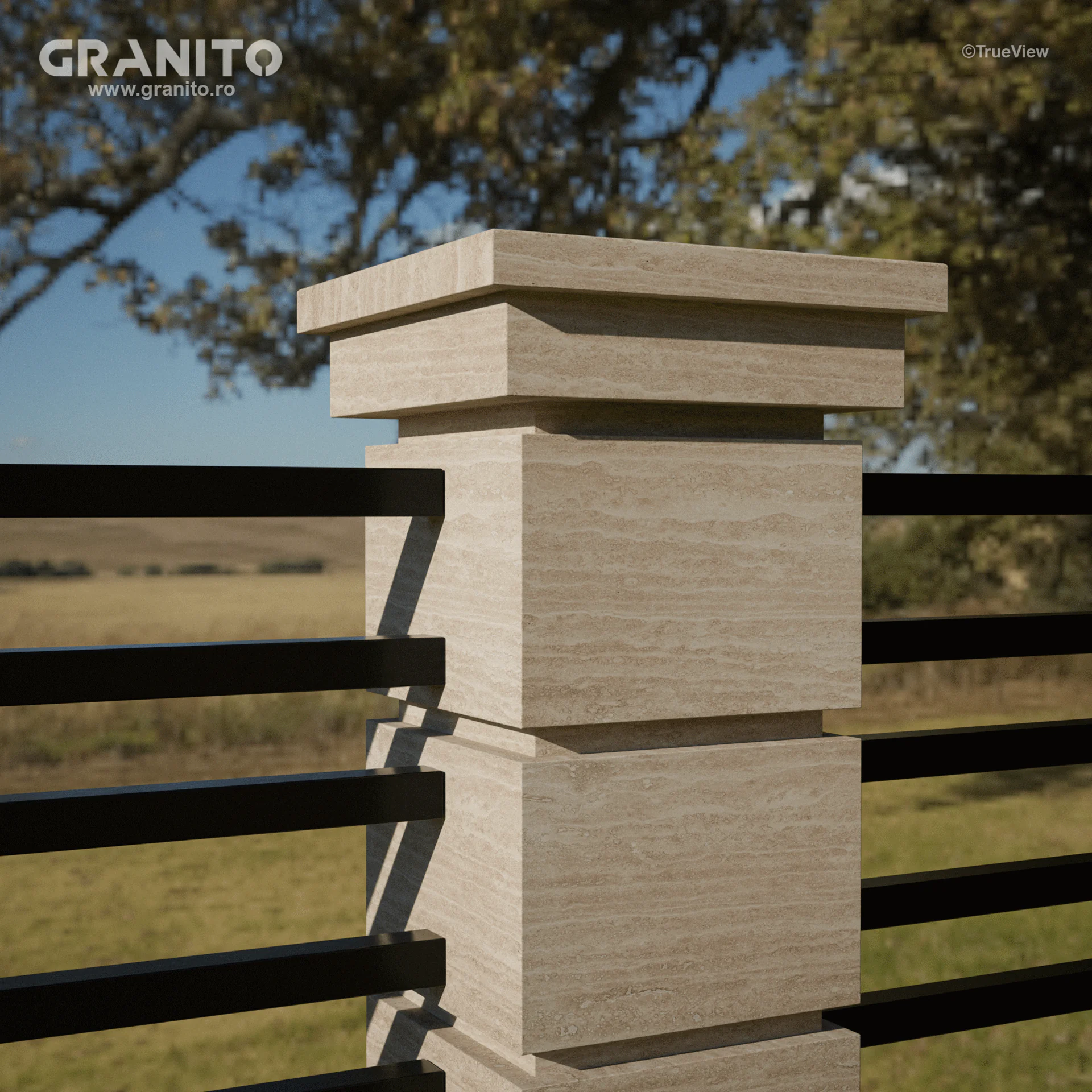 Capace pentru Gard Travertin Clasic Vein Cut - Image 12