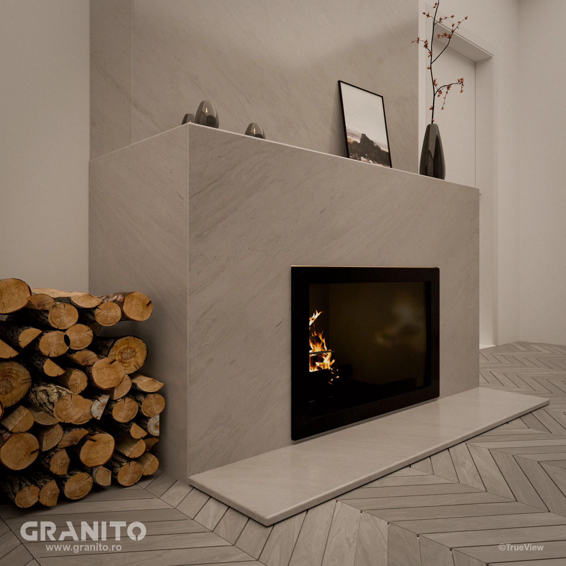 Șeminee Marmură Rușchița Alb - Image 5