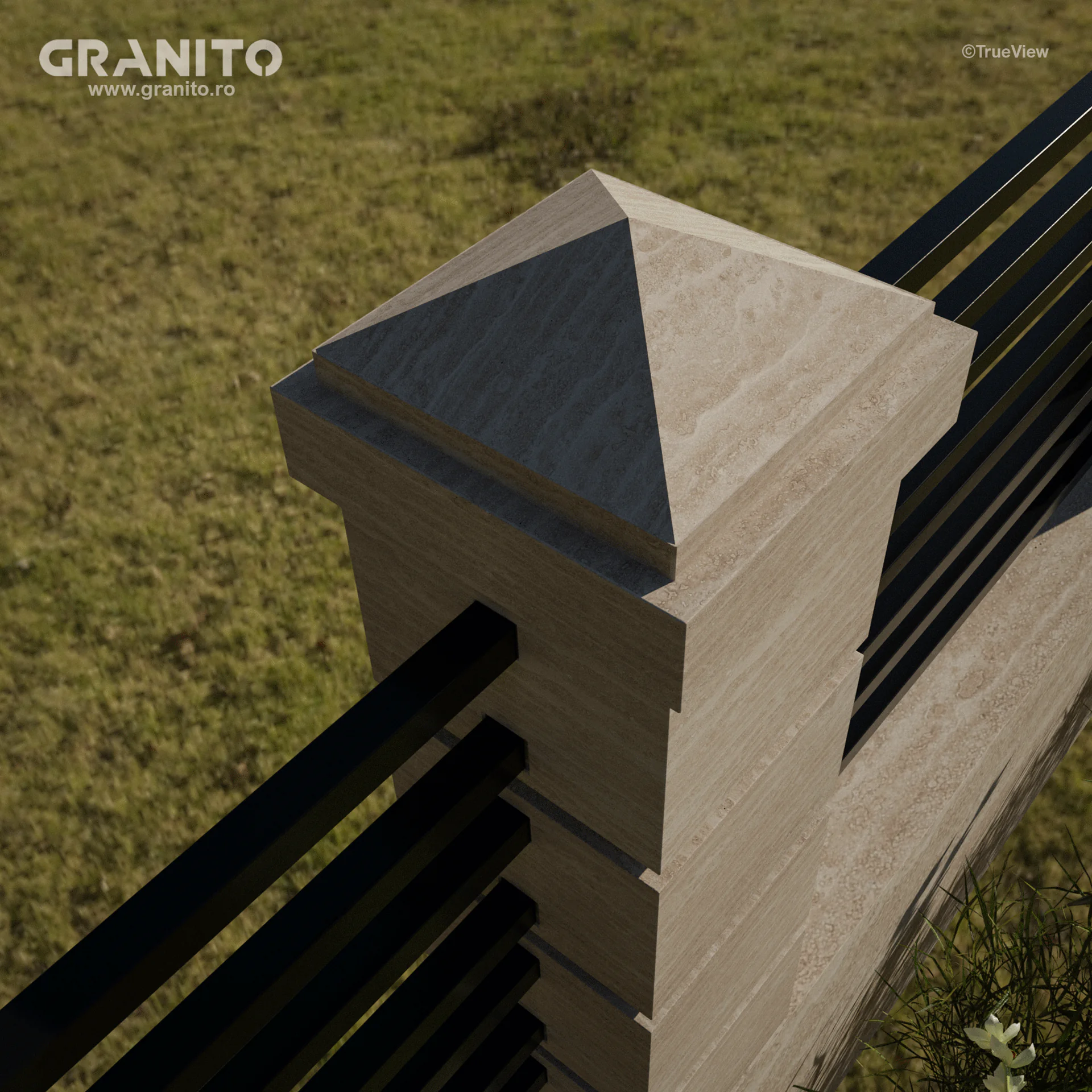 Capace pentru Gard Travertin Clasic Vein Cut - Image 4