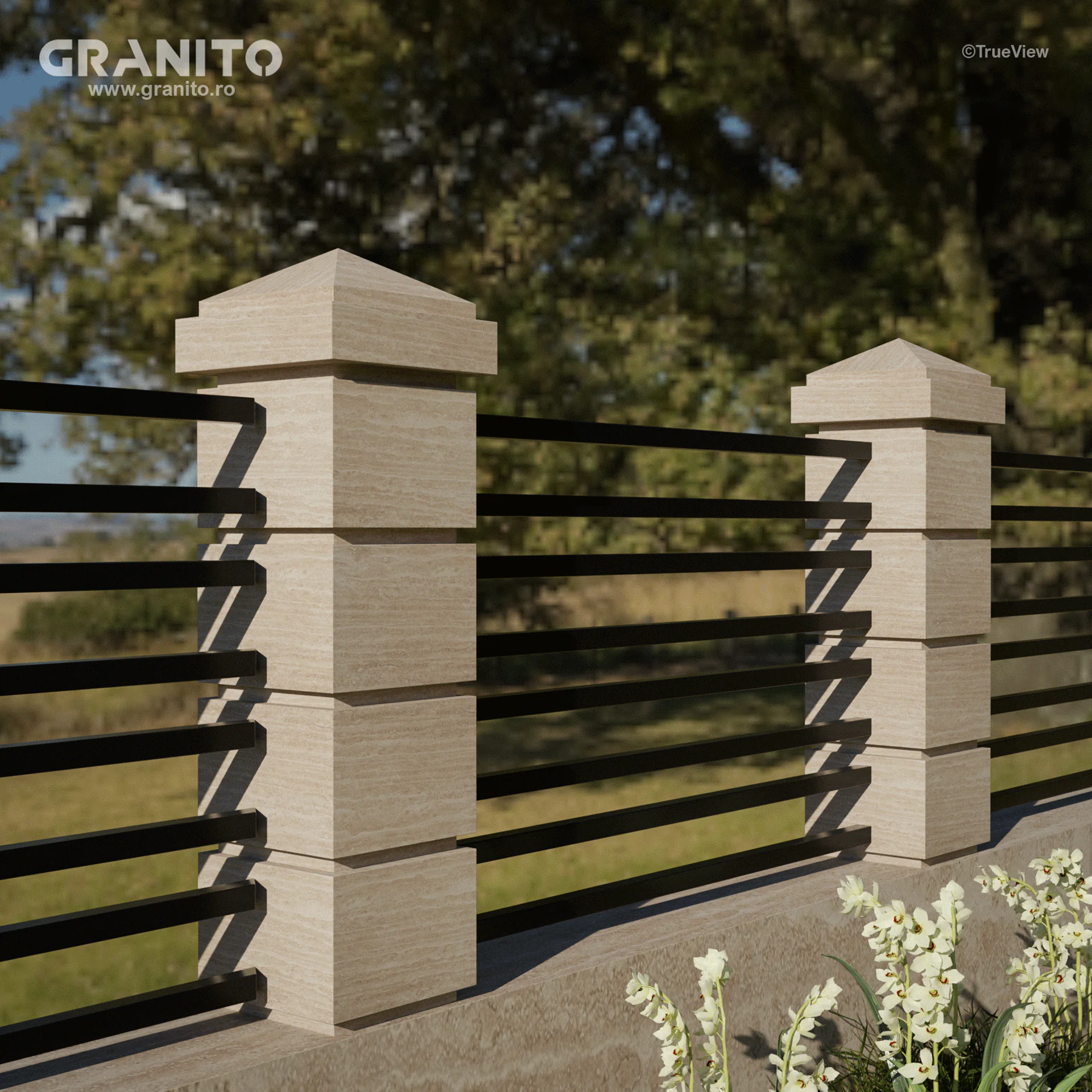 Capace pentru Gard Travertin Clasic Vein Cut - Image 5