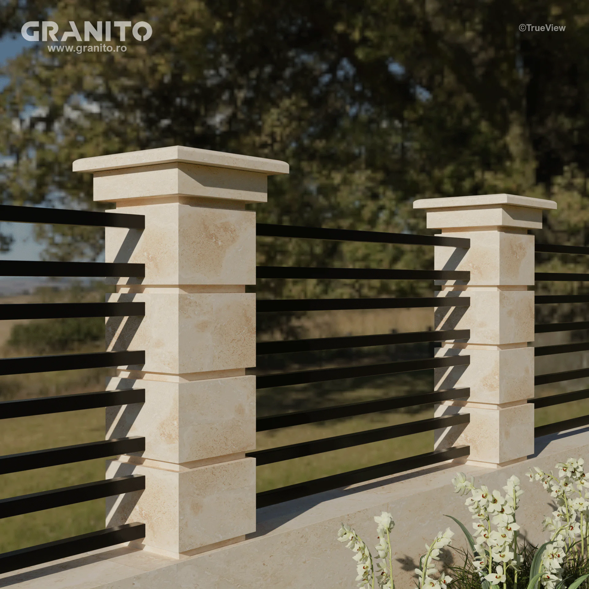 Capace pentru Gard Travertin Clasic Cross Cut - Image 2