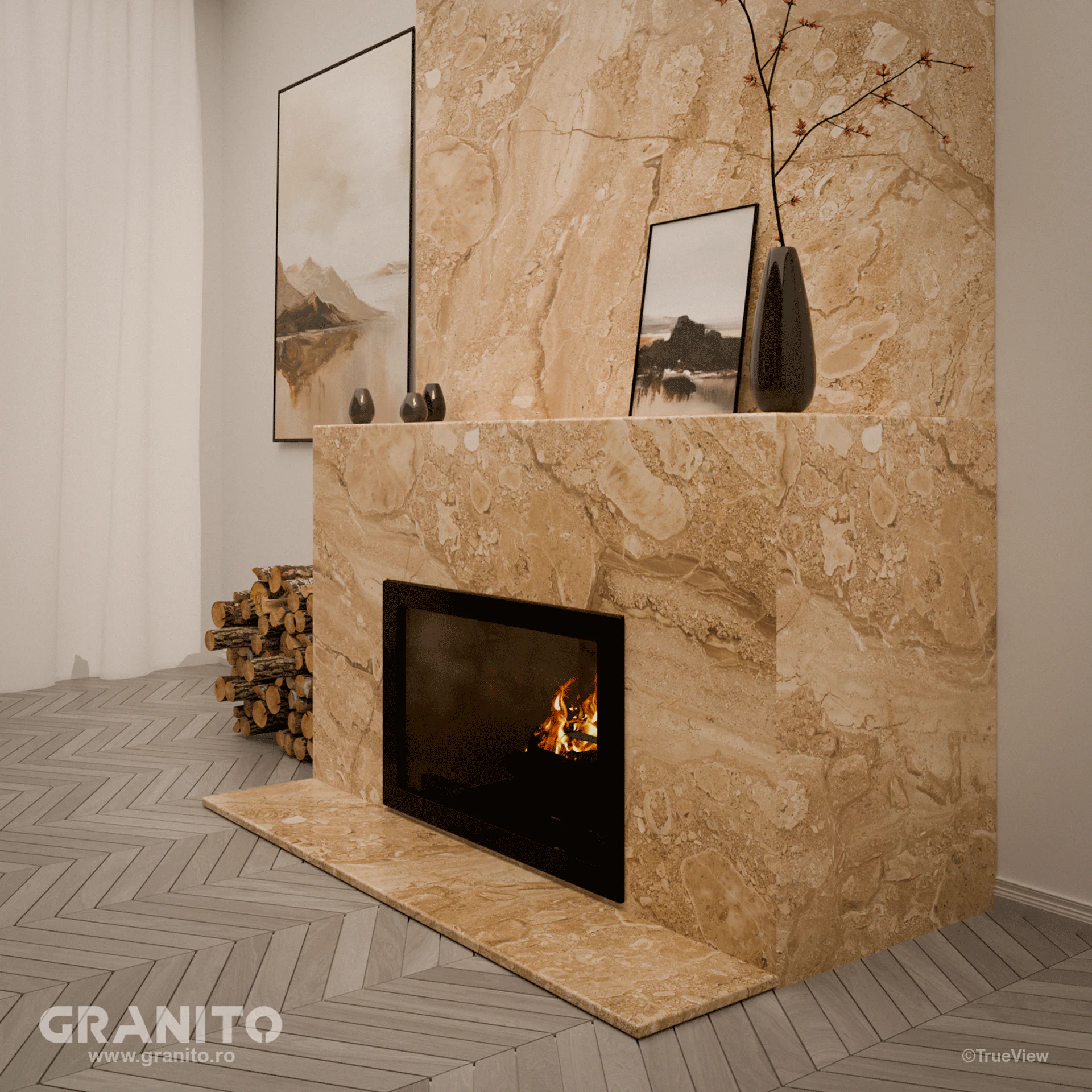 Șeminee Marmură Breccia Sarda - Image 4