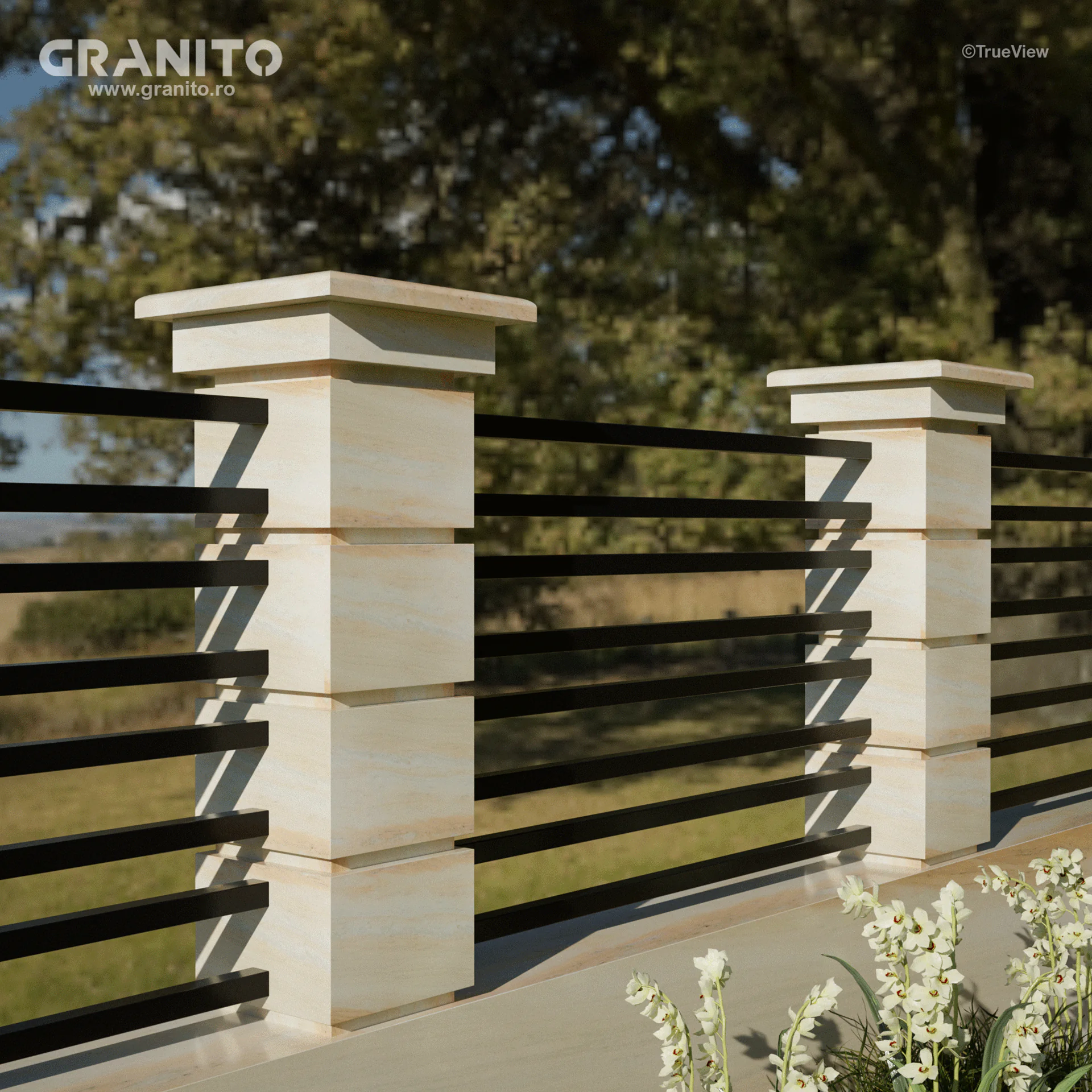 Capace pentru Gard Marmură Rușchița Roz-Pal - Image 14