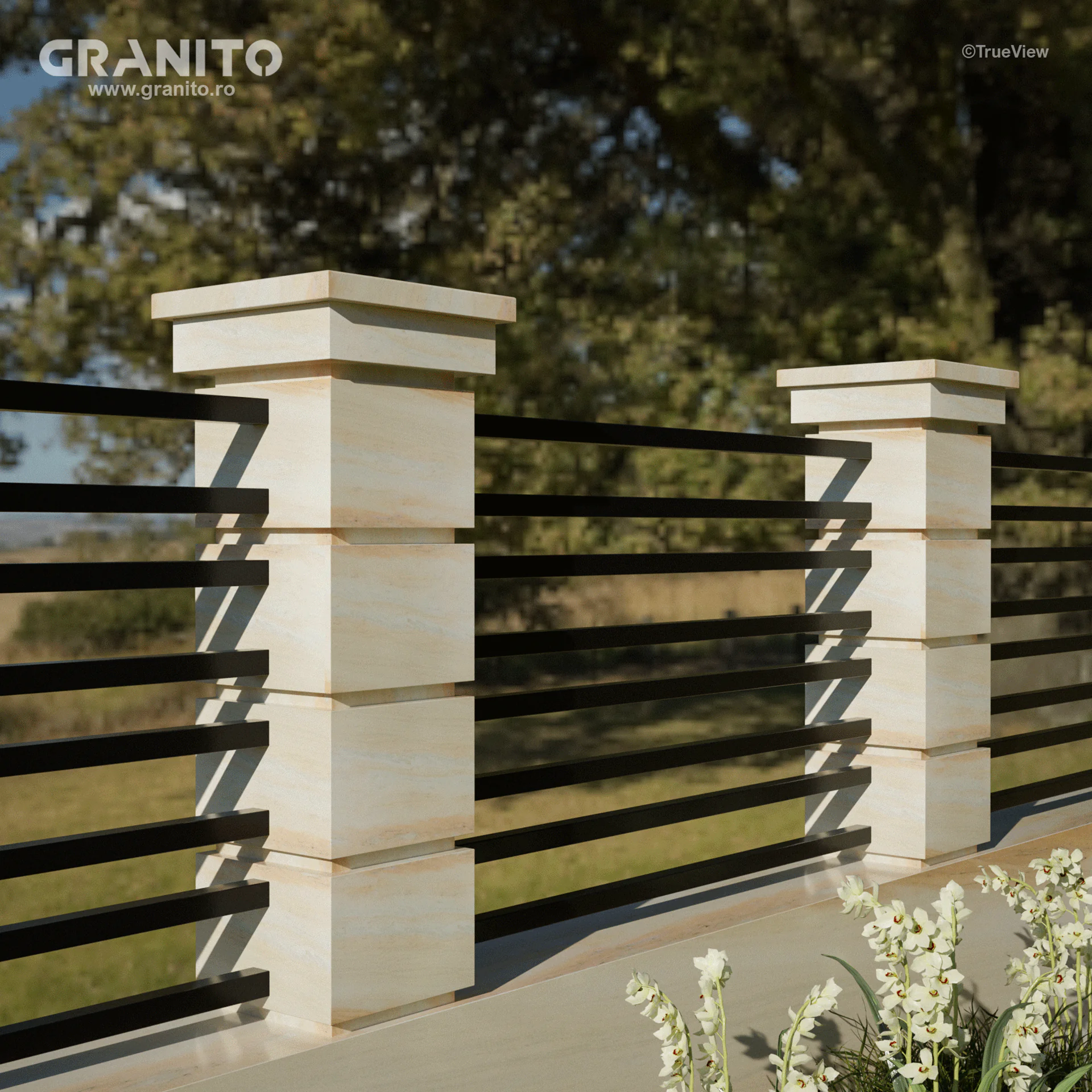 Capace pentru Gard Marmură Rușchița Roz-Pal - Image 11