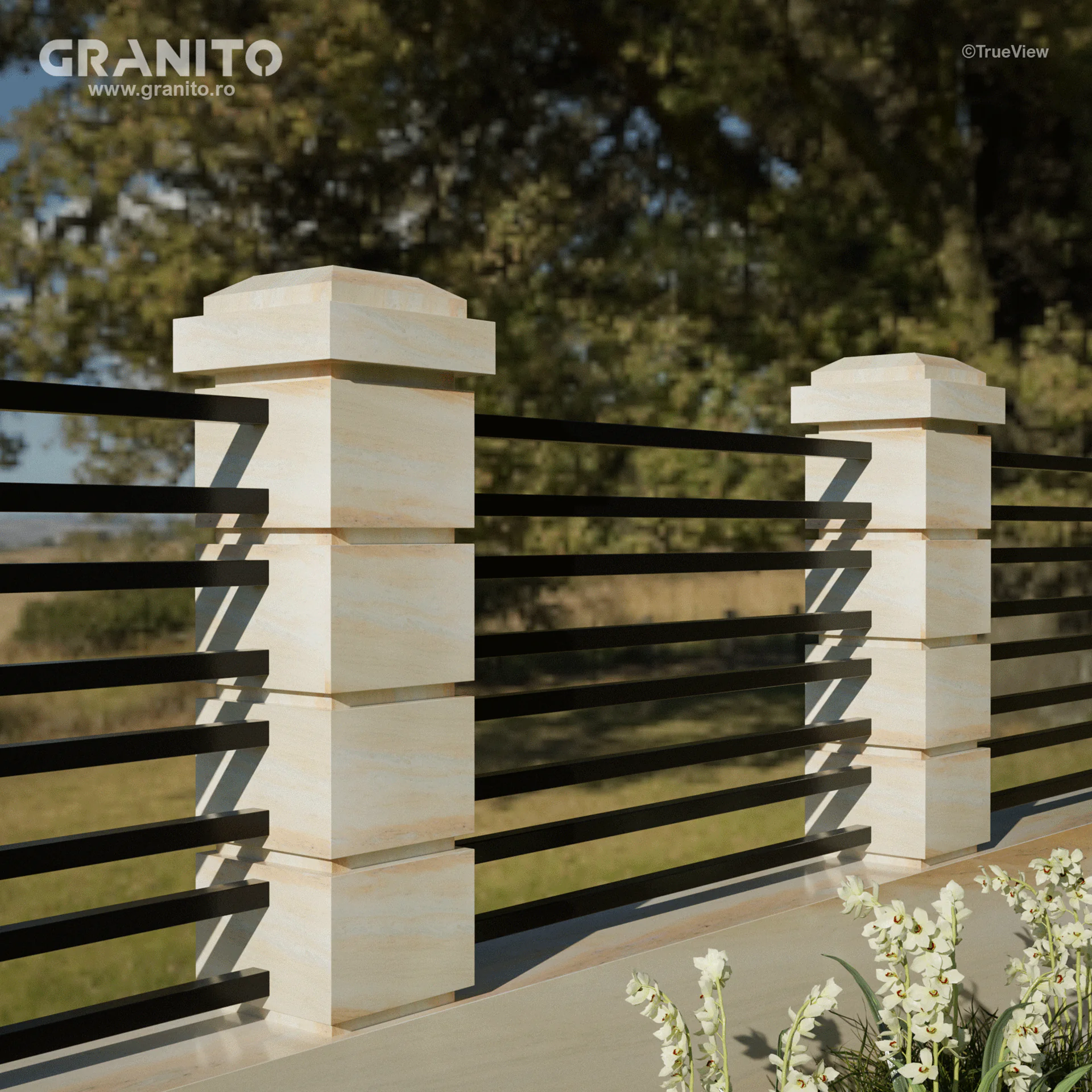 Capace pentru Gard Marmură Rușchița Roz-Pal - Image 8