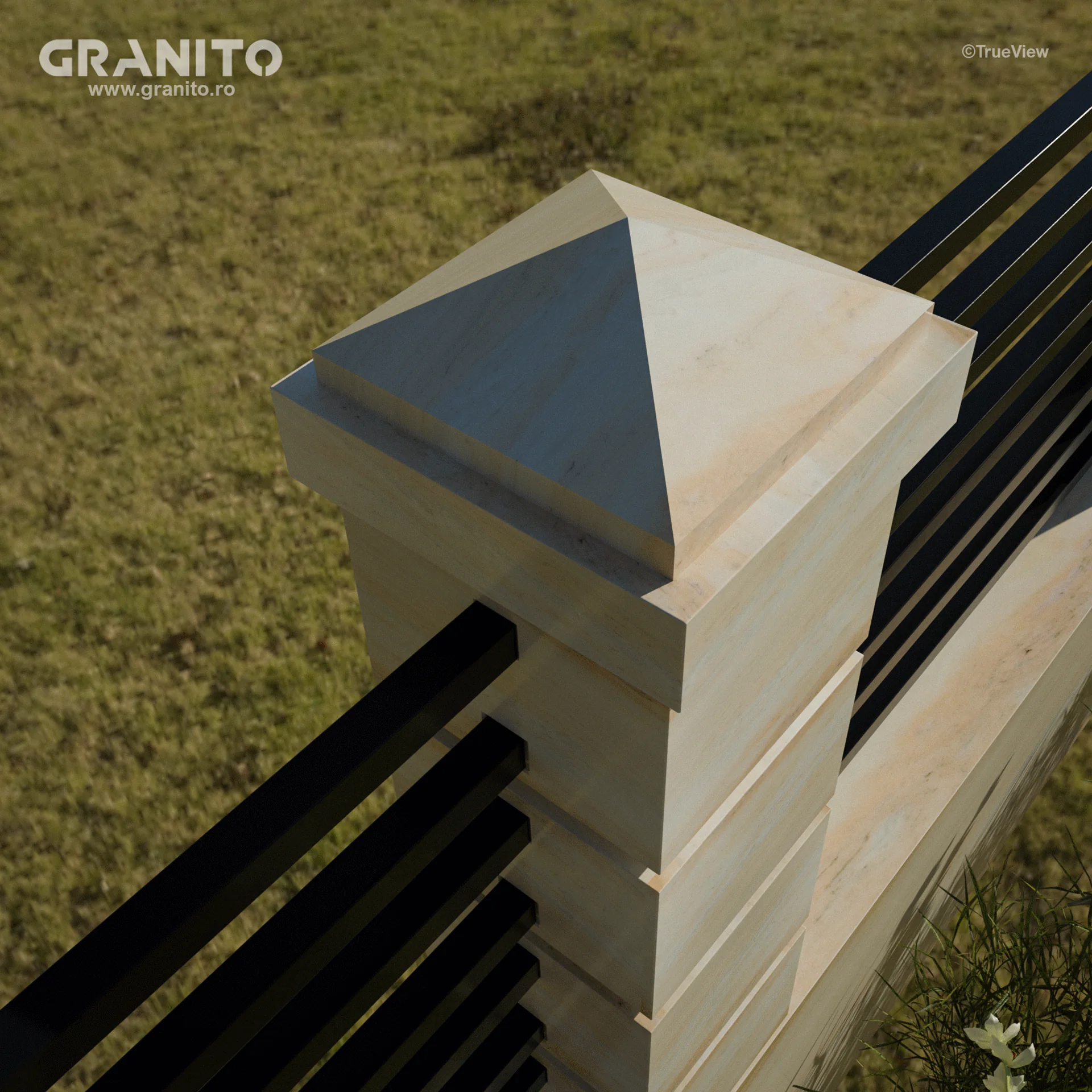 Capace pentru Gard Marmură Rușchița Roz-Pal - Image 1