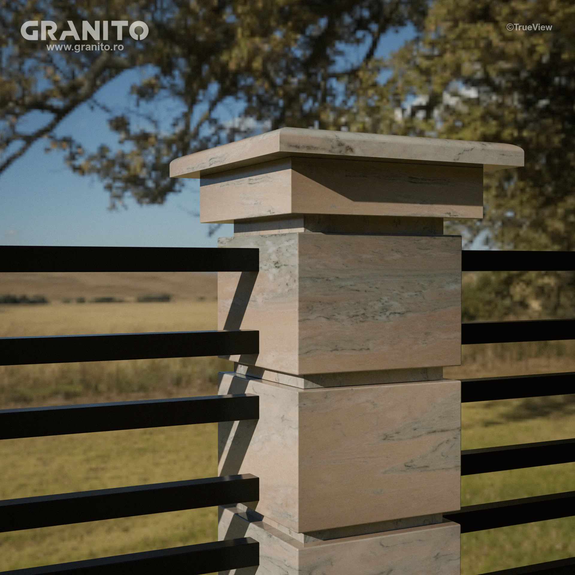 Capace pentru Gard Marmură Rușchița Roz-Intens - Image 15