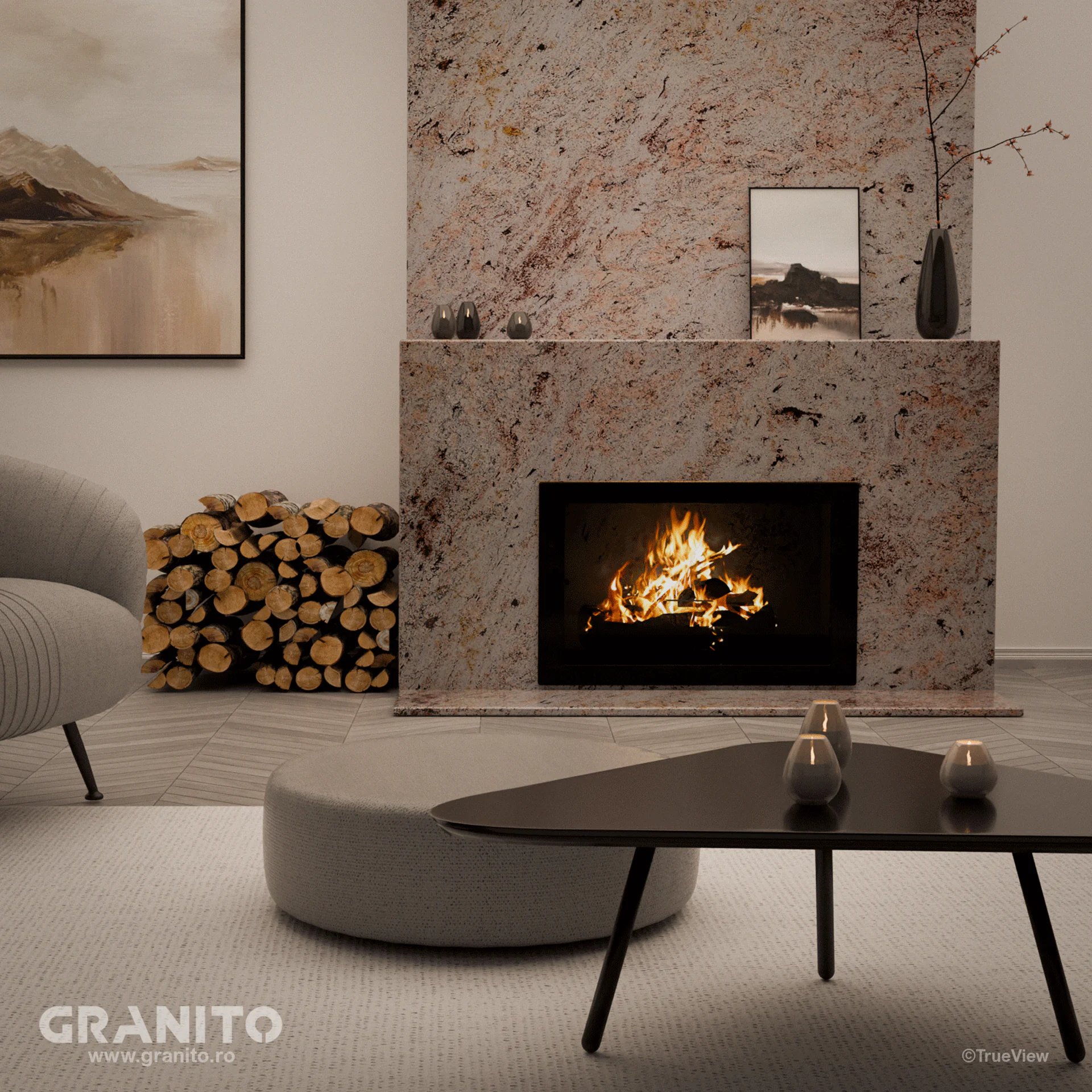 Șeminee Granit Ivory Brown - Image 3