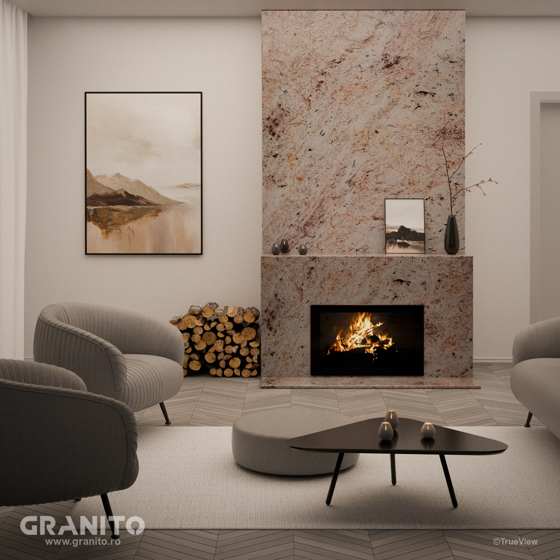 Șeminee Granit Ivory Brown - Image 1