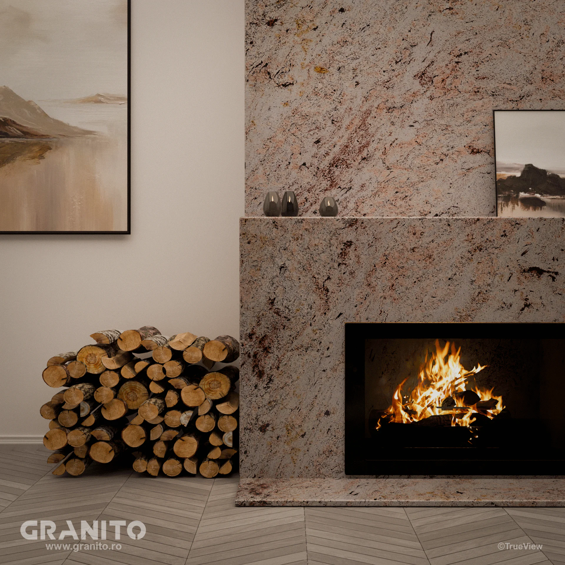 Șeminee Granit Ivory Brown - Image 2