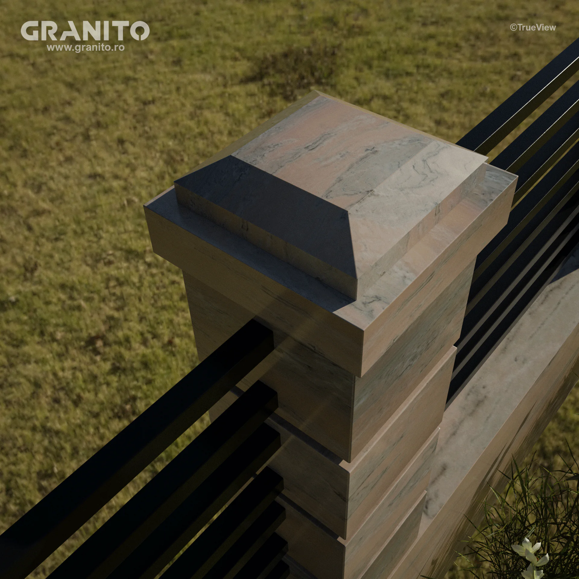 Capace pentru Gard Marmură Rușchița Roz-Intens - Image 10