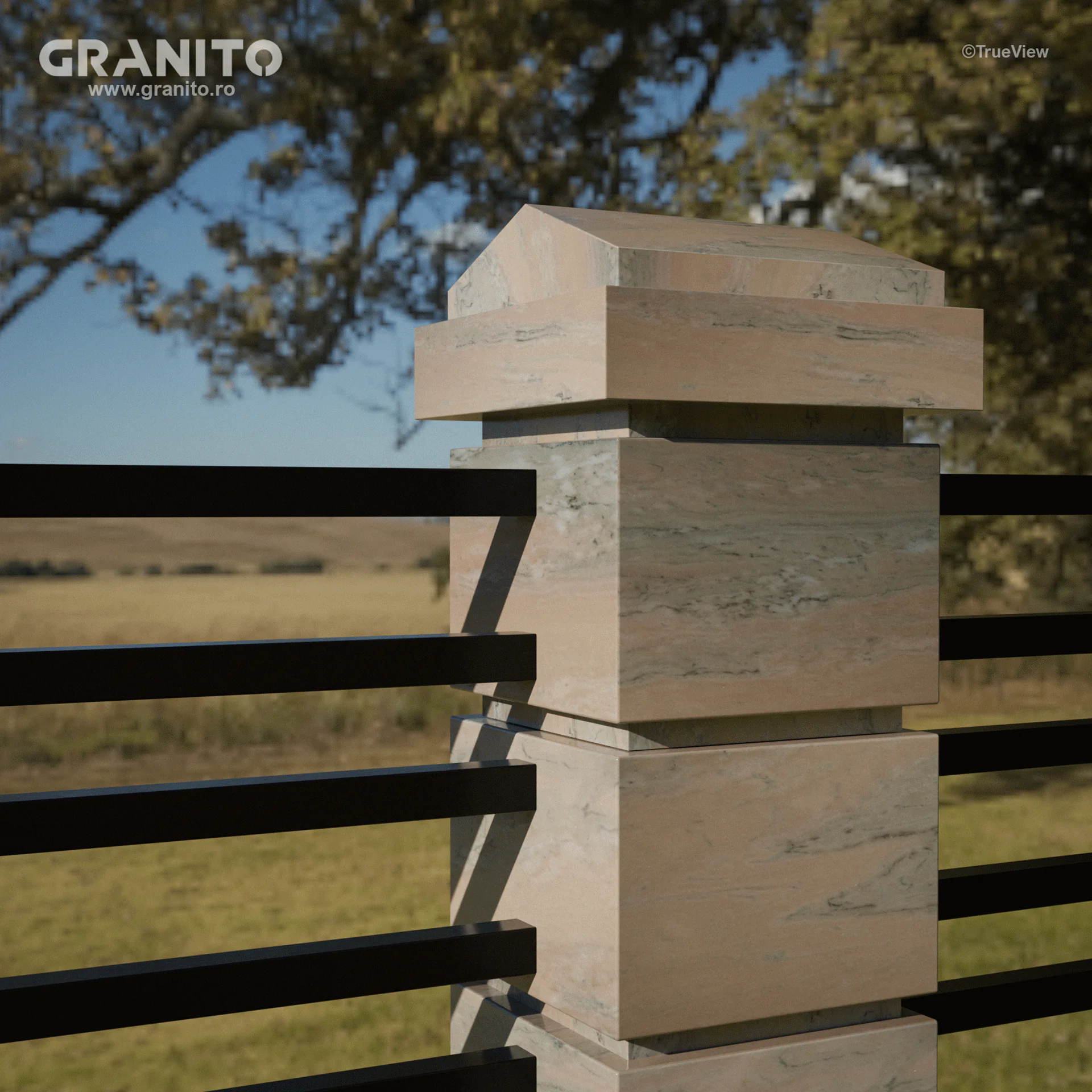 Capace pentru Gard Marmură Rușchița Roz-Intens - Image 9