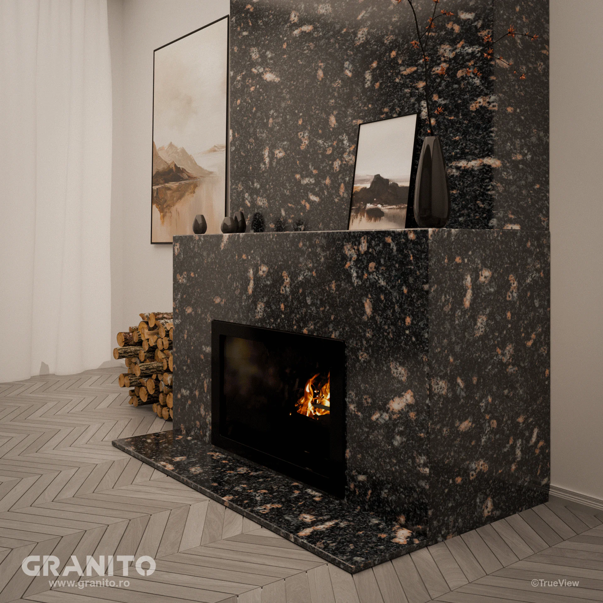 Șeminee Granit Black Aswan - Image 4