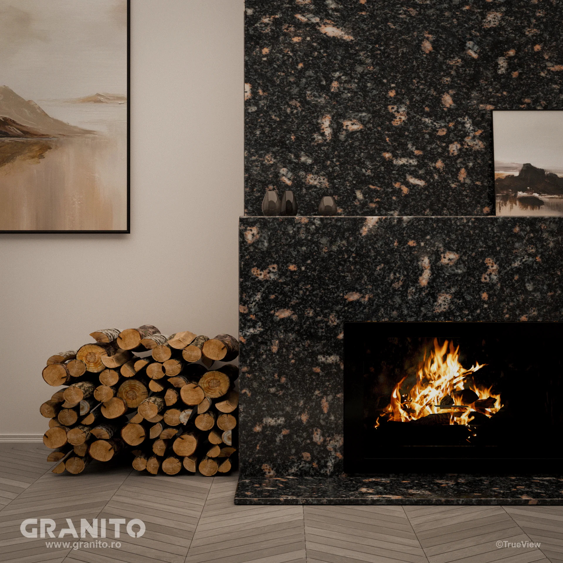 Șeminee Granit Black Aswan - Image 1