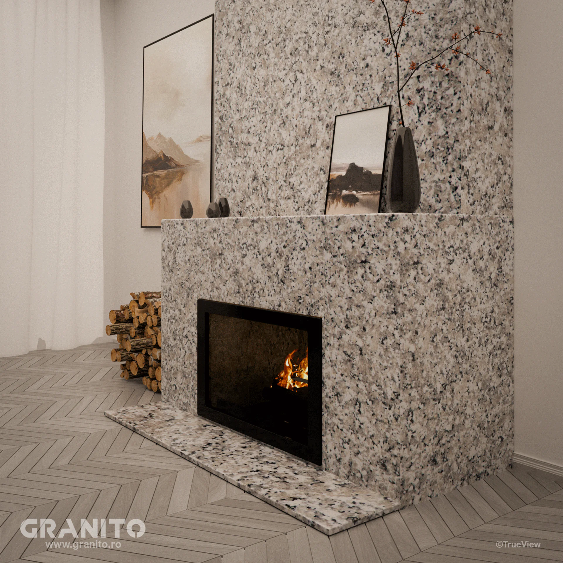 Șeminee Granit Bianco Sardo Periat - Image 4
