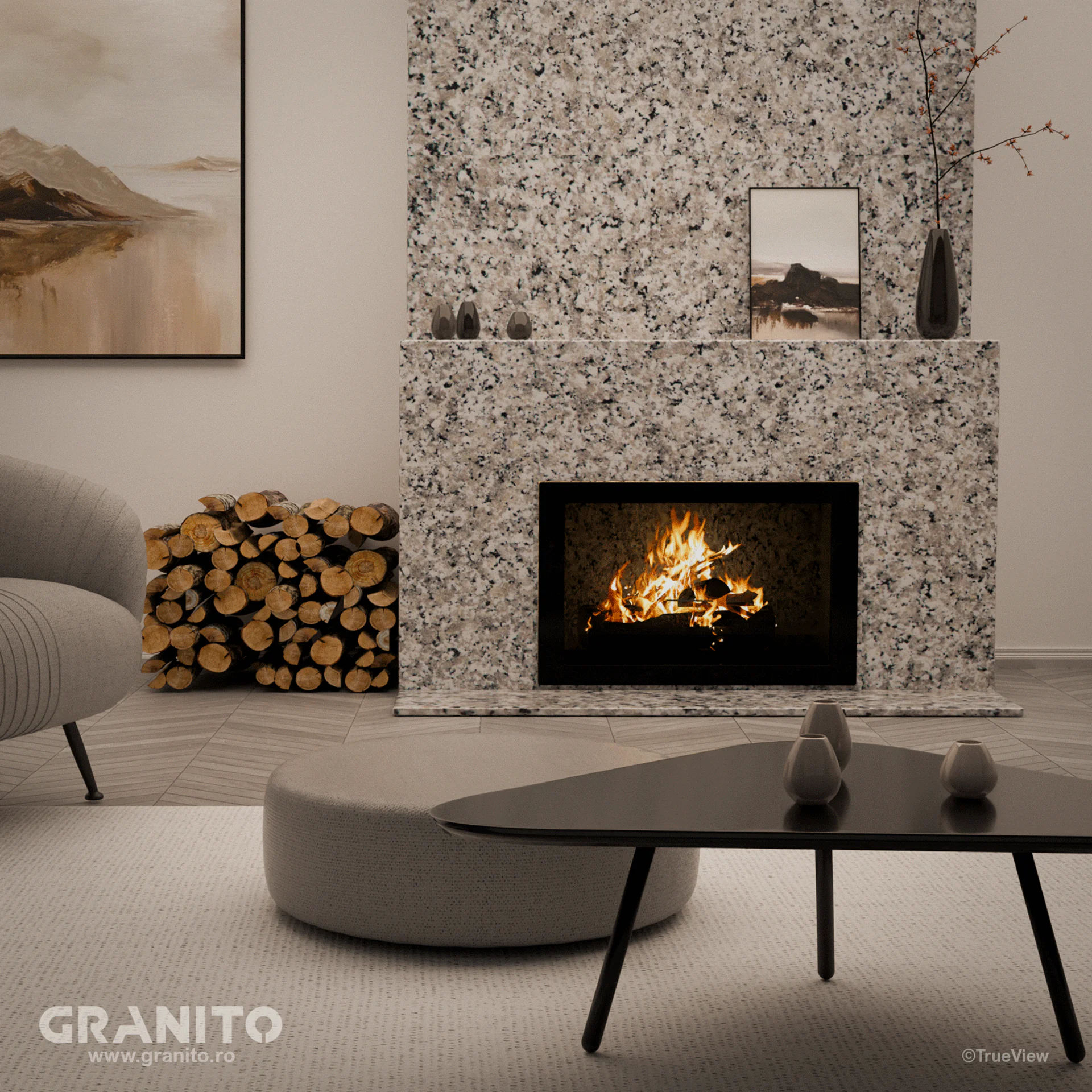 Șeminee Granit Bianco Sardo Periat - Image 3