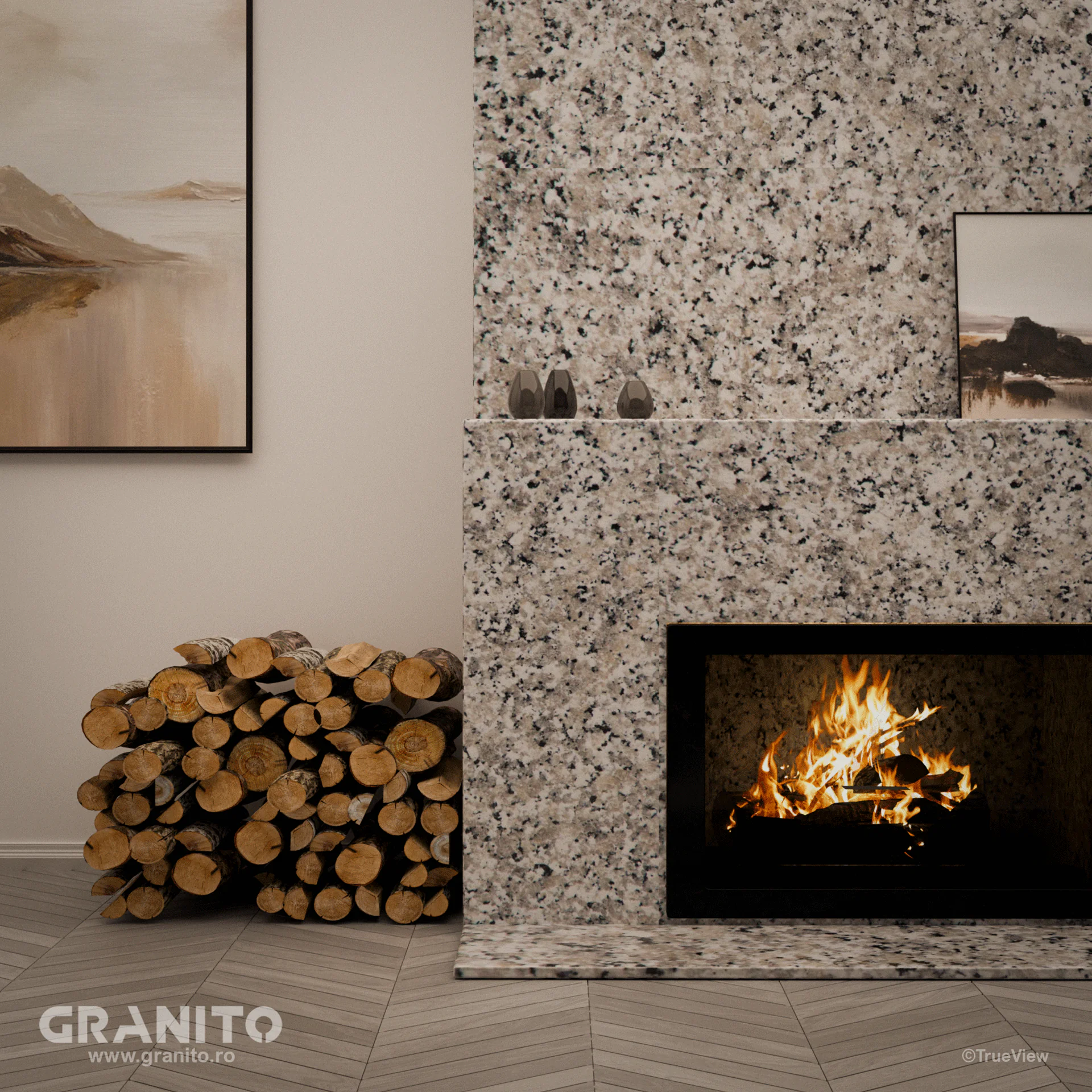 Șeminee Granit Bianco Sardo Periat - Image 1