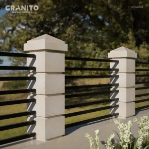 Capace pentru Gard Marmură Rușchița Alb-Gălbui - Image 5