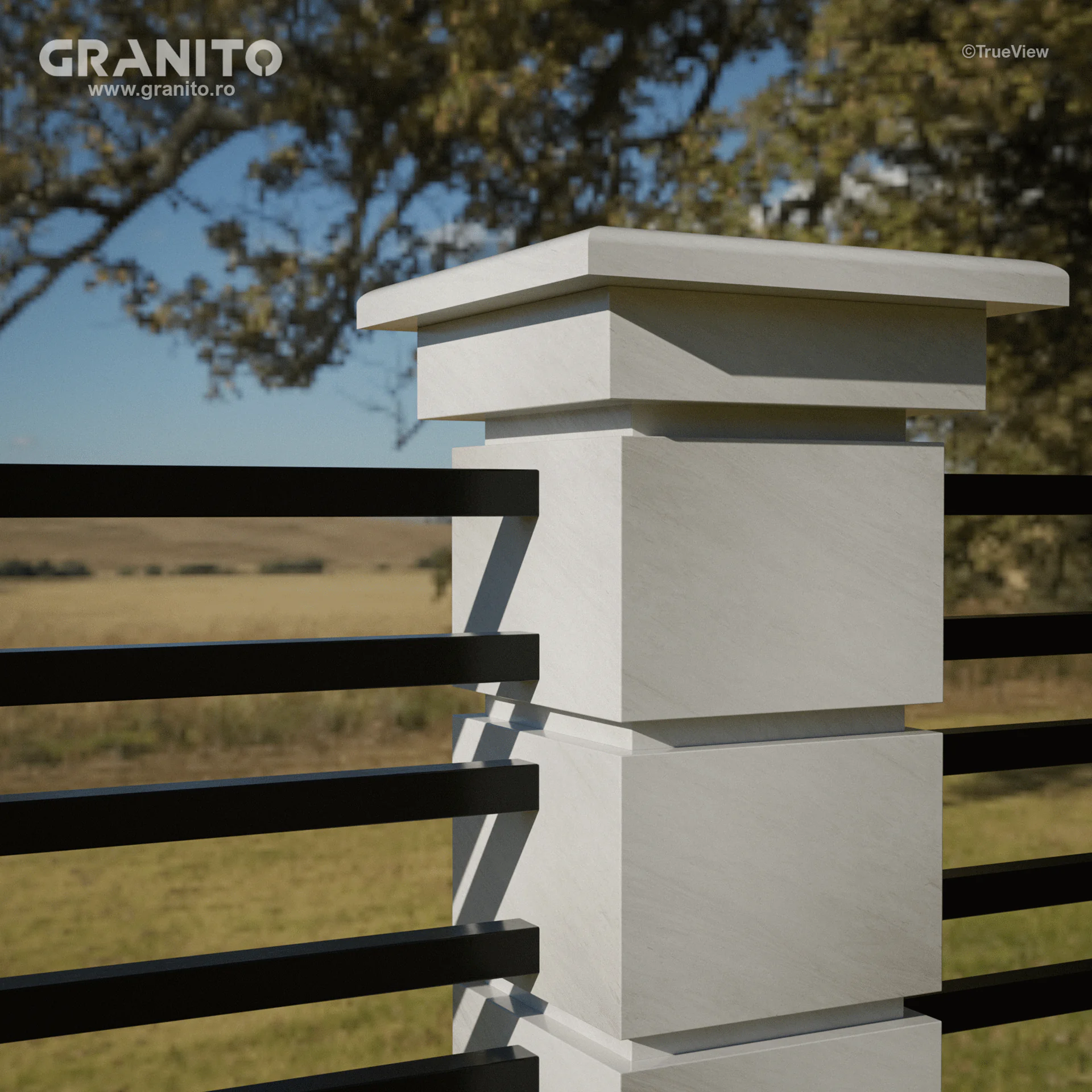 Capace pentru Gard Marmură Rușchița Alb - Image 15