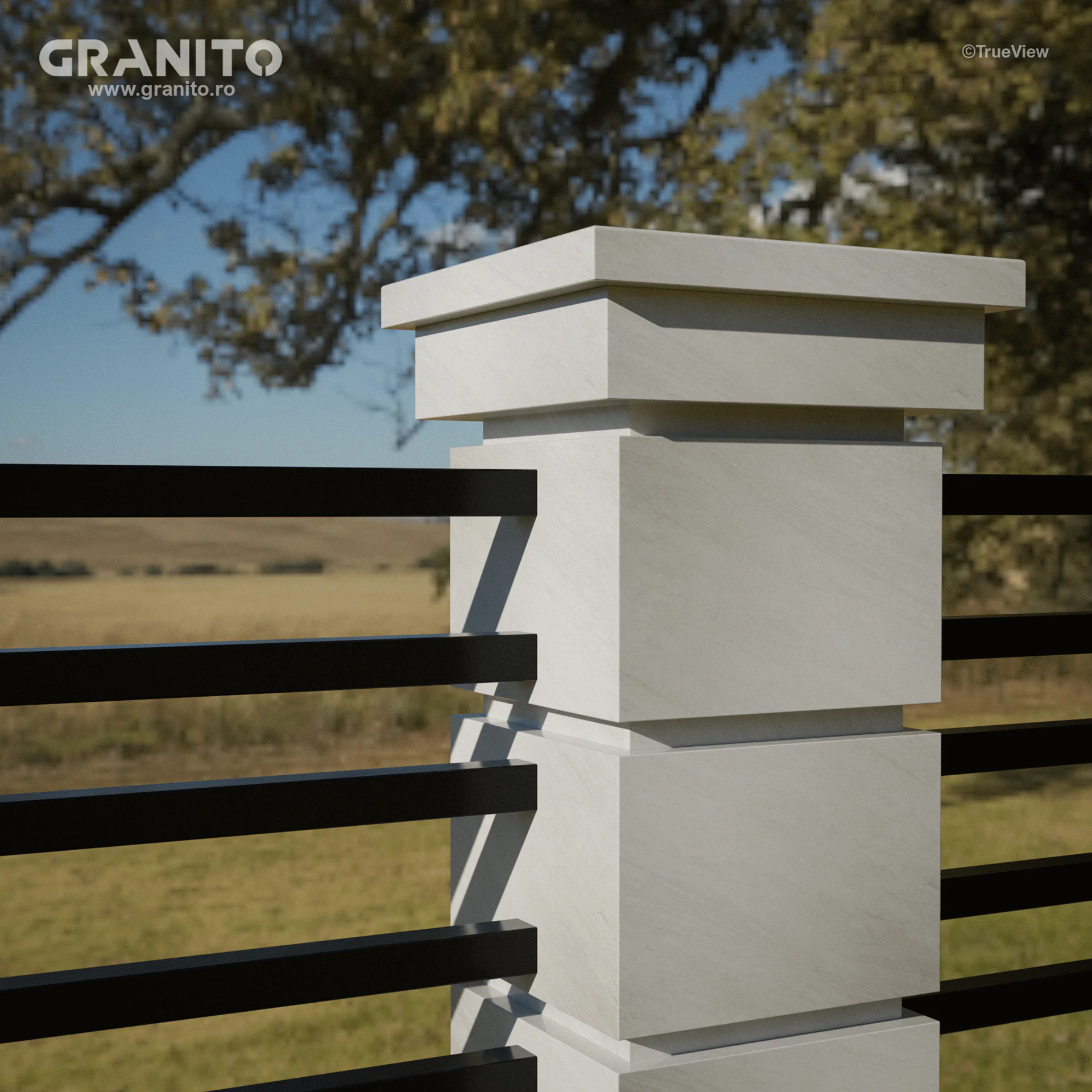 Capace pentru Gard Marmură Rușchița Alb - Image 12