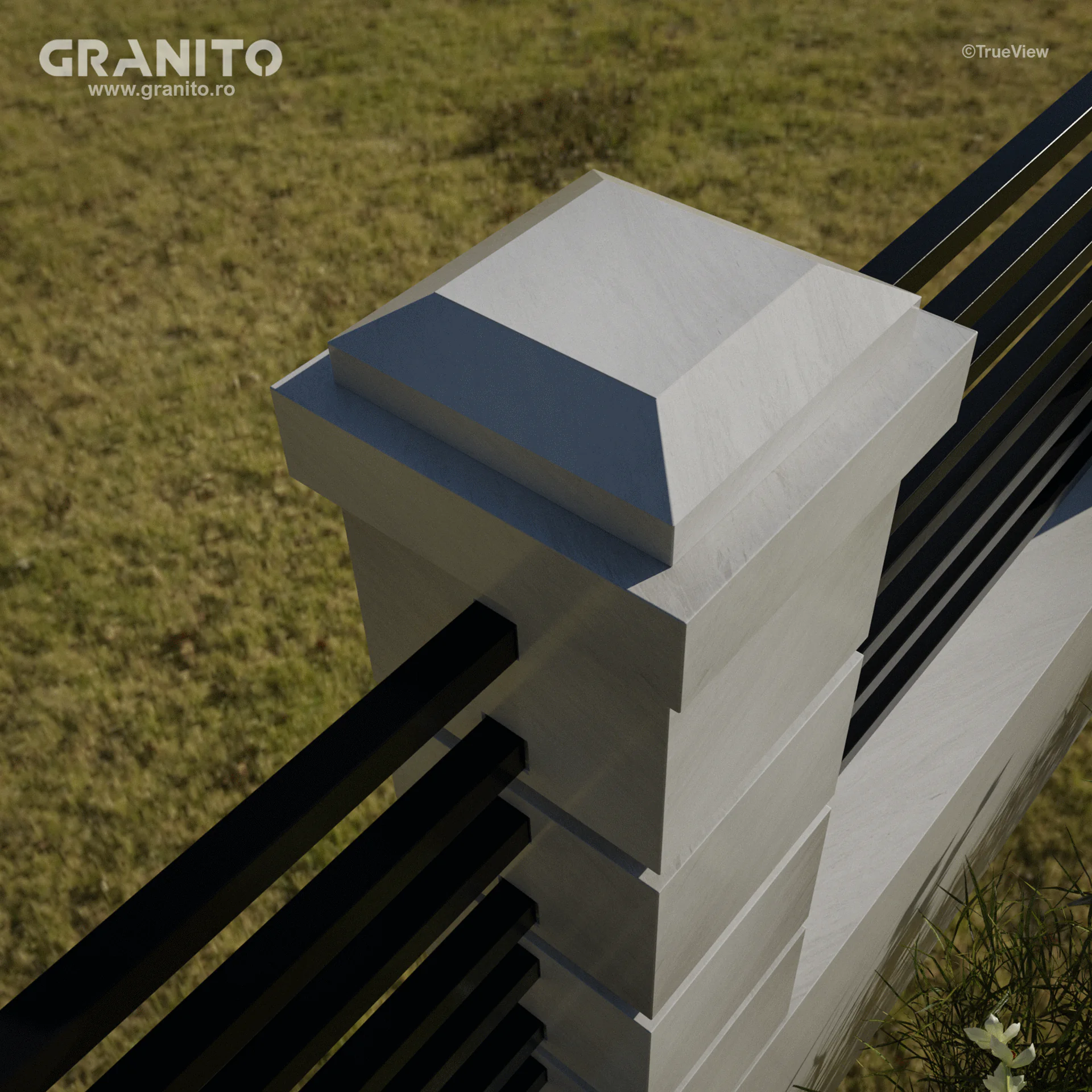 Capace pentru Gard Marmură Rușchița Alb - Image 1