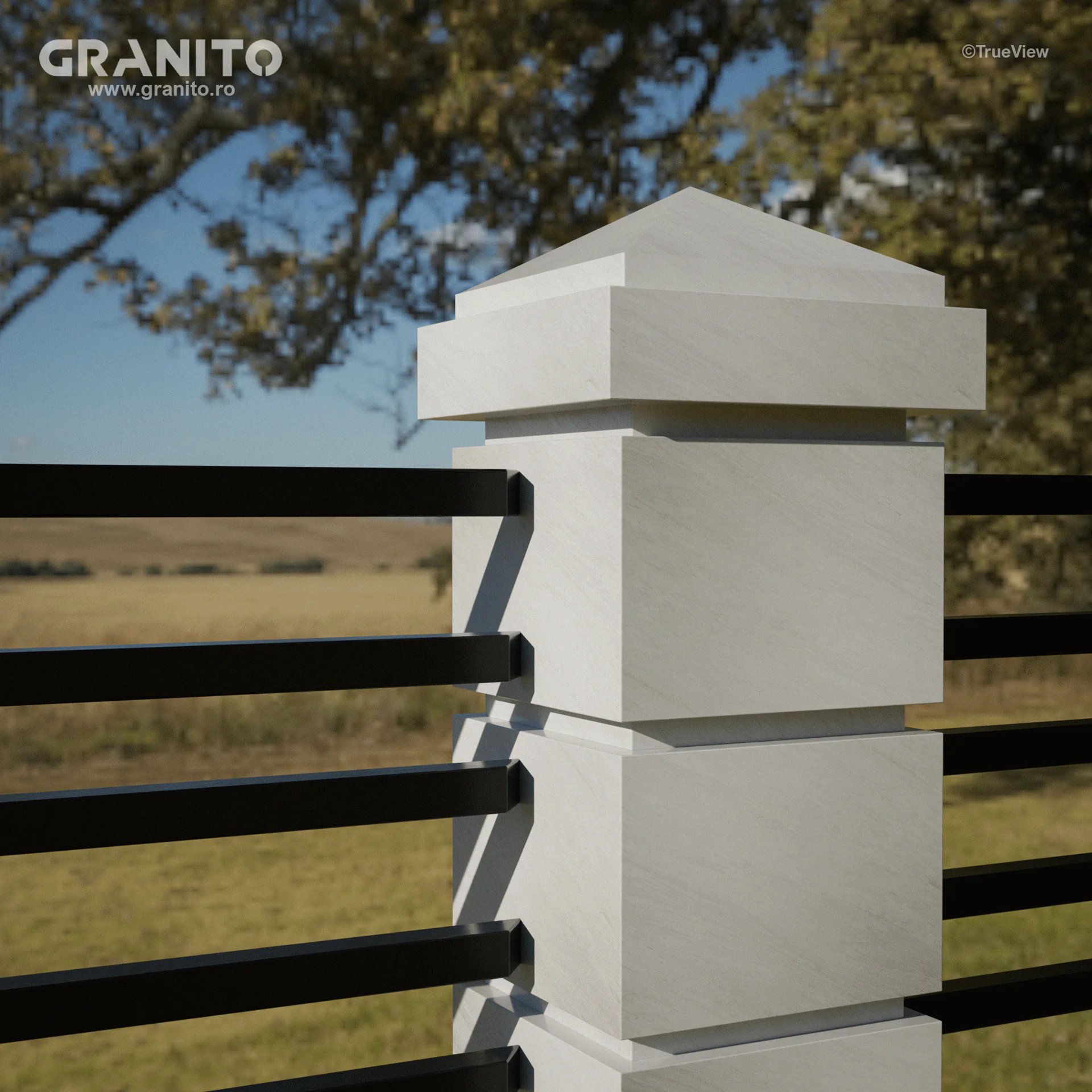 Capace pentru Gard Marmură Rușchița Alb - Image 6