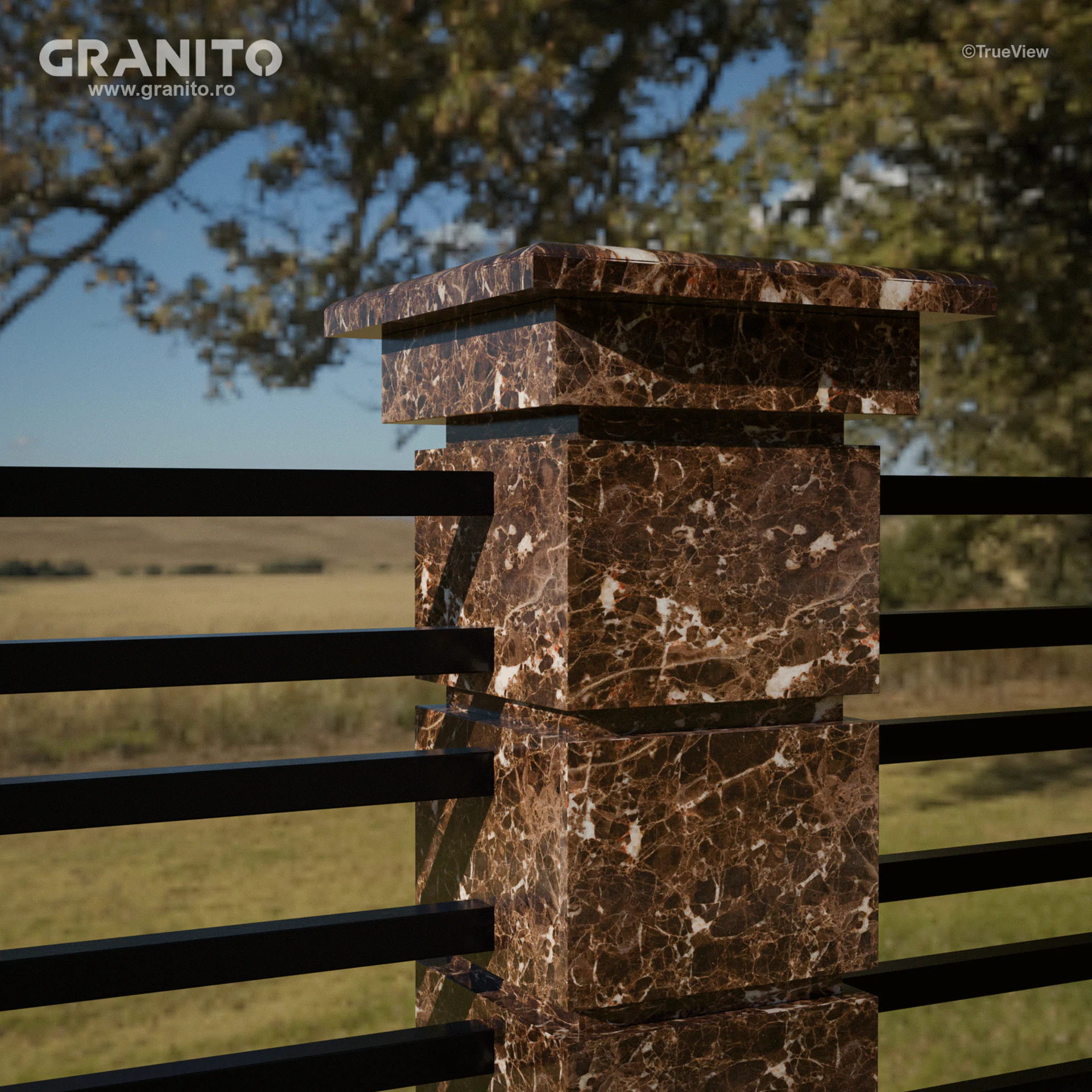 Capace pentru Gard Marmură Emperador Dark - Image 2