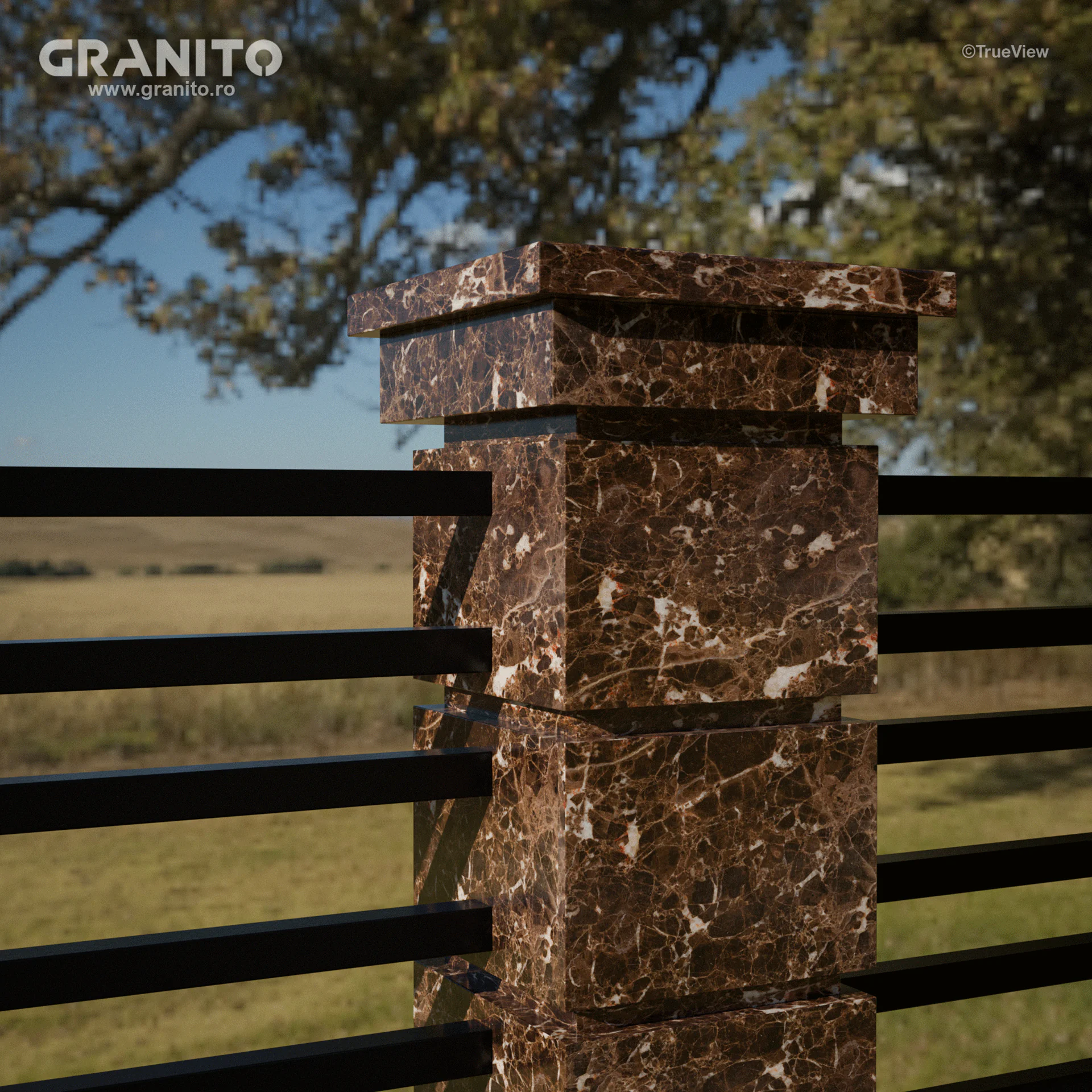 Capace pentru Gard Marmură Emperador Dark - Image 3